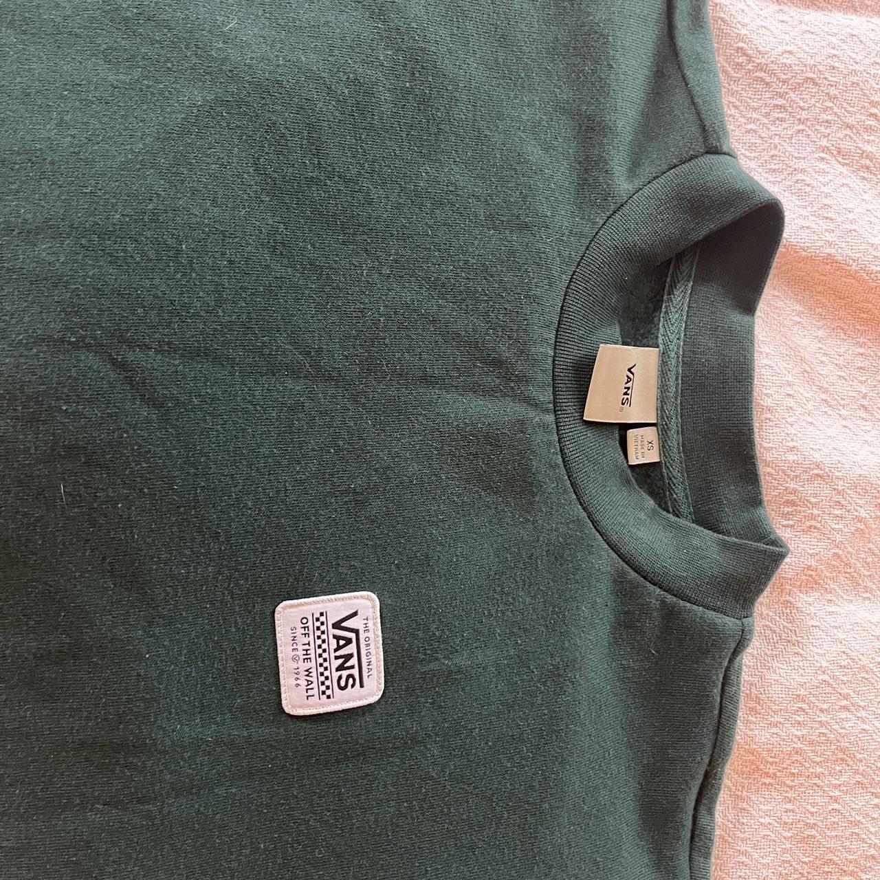 small dark green Vans crew neck hoodie, never worn,... - Depop