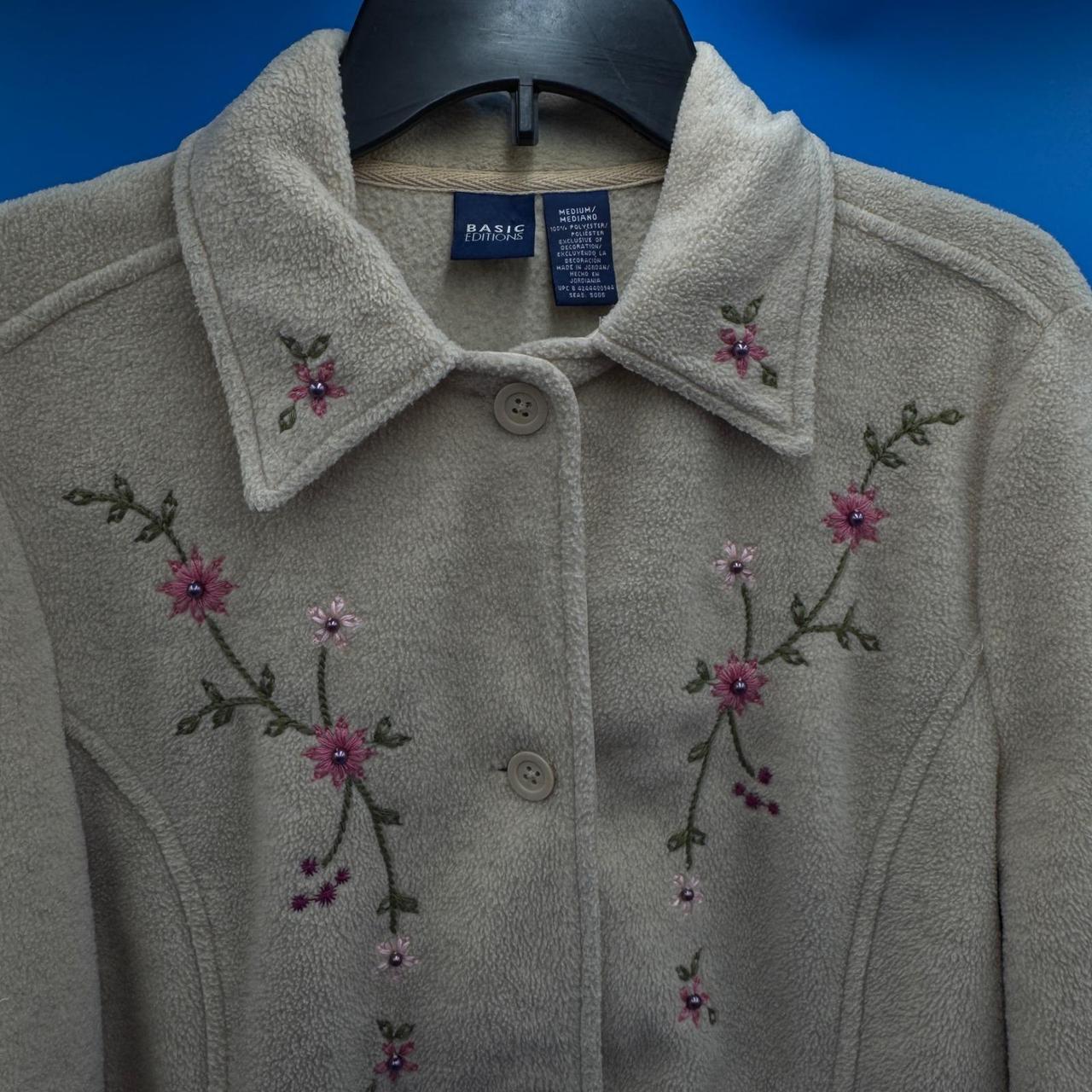 Basic Editions Women's Shacket Jacket - Tan/Pink … - image 2