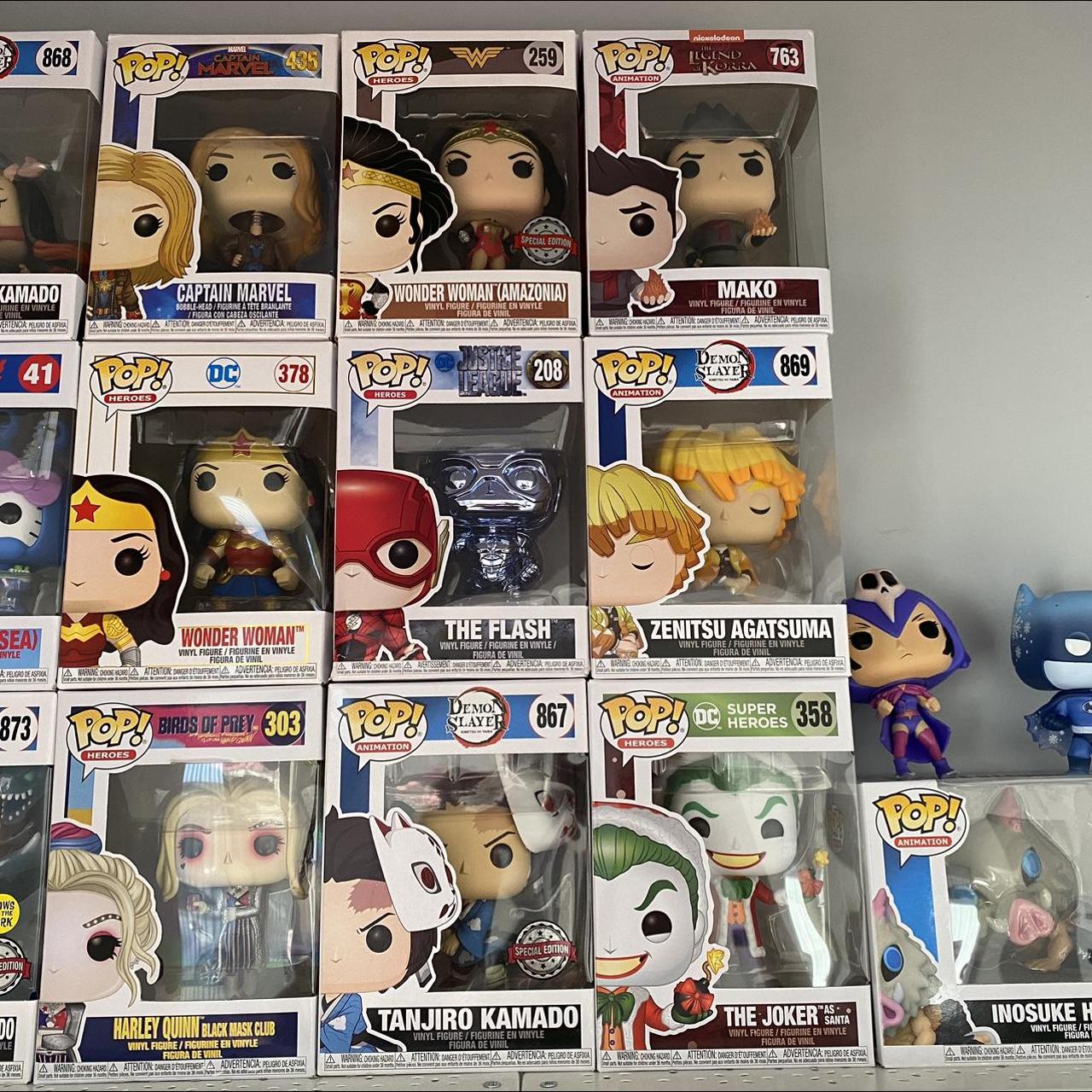 Funko pops Nezuko $20 Captain marvel $15 Wonder... - Depop