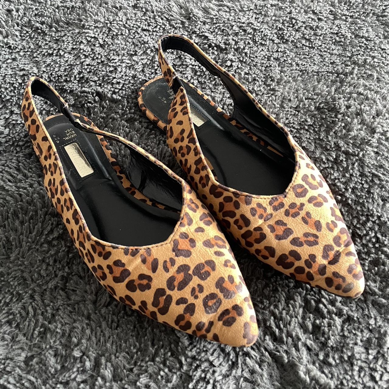 Primark leopard print pumps with elasticated back - Depop