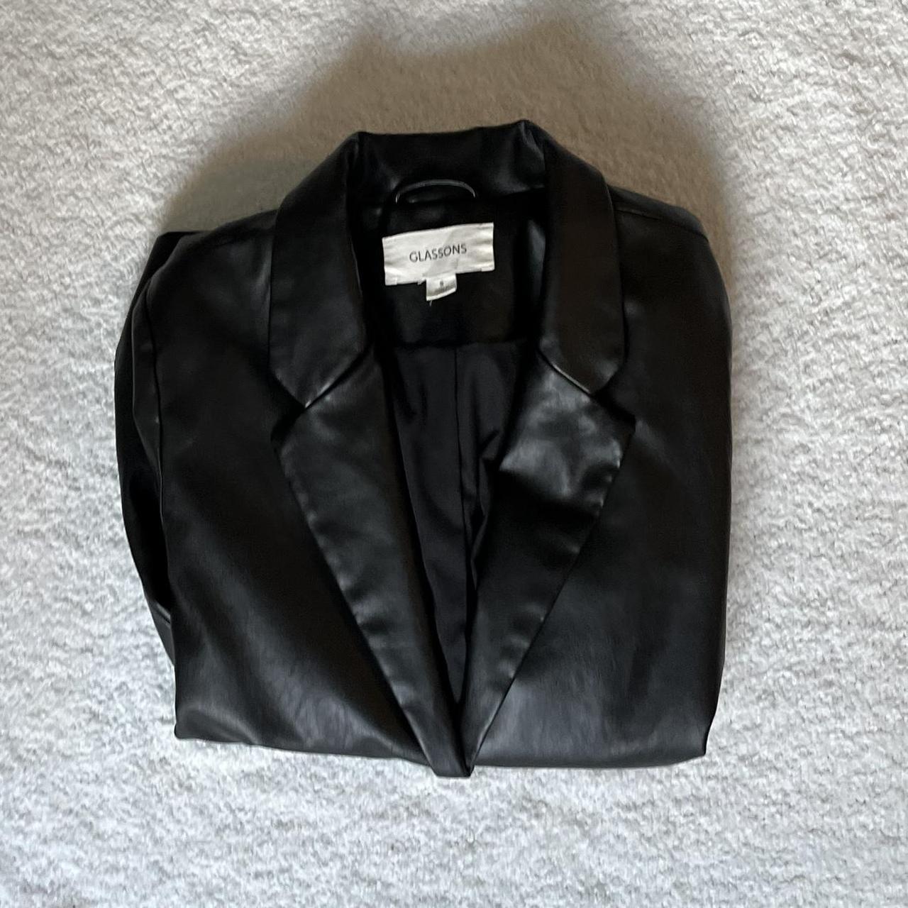 GLASSONS black faux leather blazer / jacket ☕️🤍 no... Depop