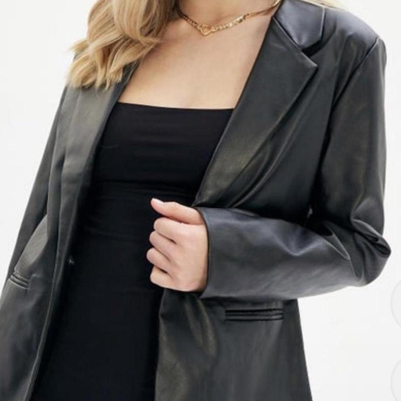 GLASSONS black faux leather blazer / jacket ☕️🤍 no... Depop