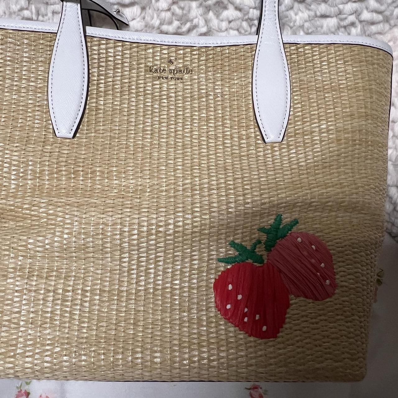 Kate Spade Picnic top In The Park Small Tote With Wristlet Strawberry Straw NWT