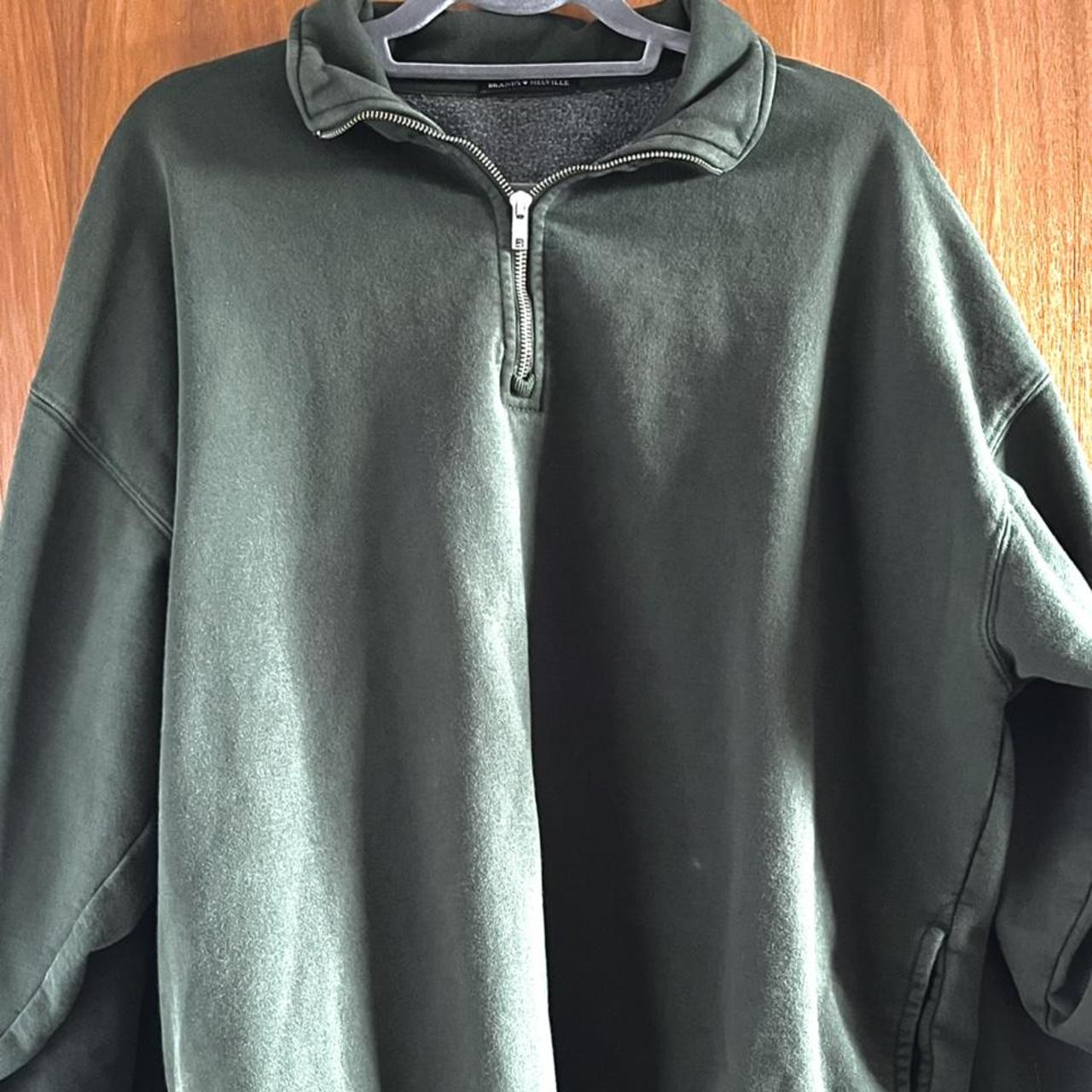 Brandy Melville Women's Green Sweatshirt Depop