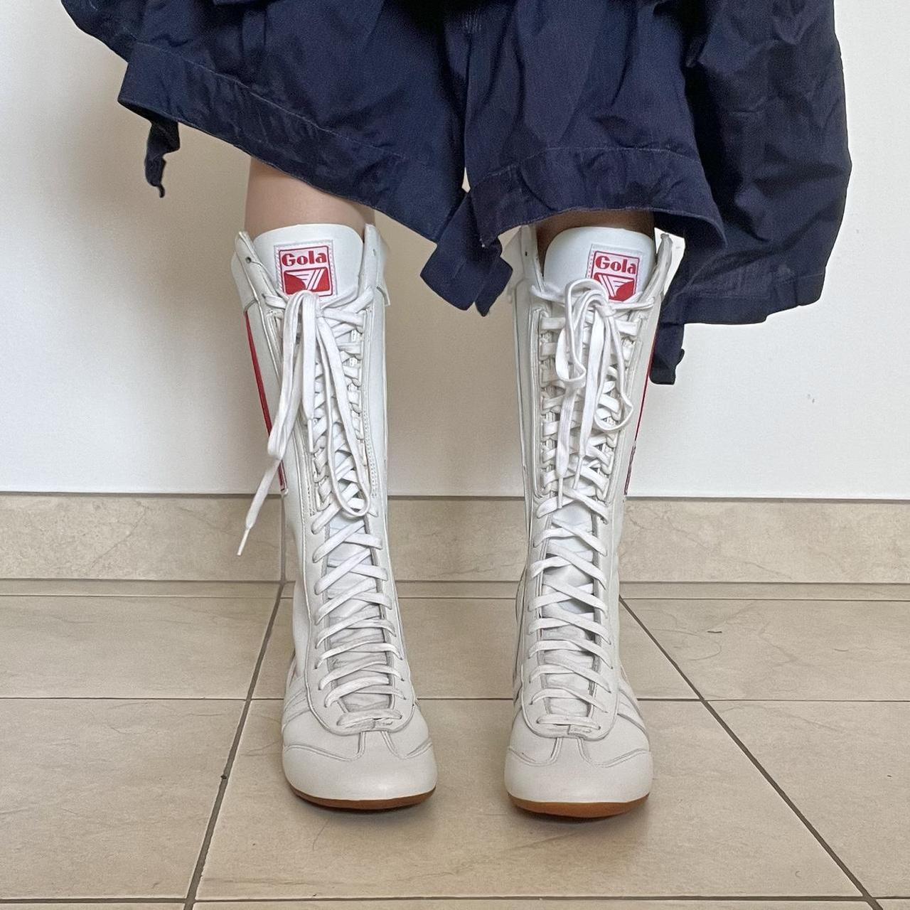 Vintage Gola knee high boxing boots in... Depop