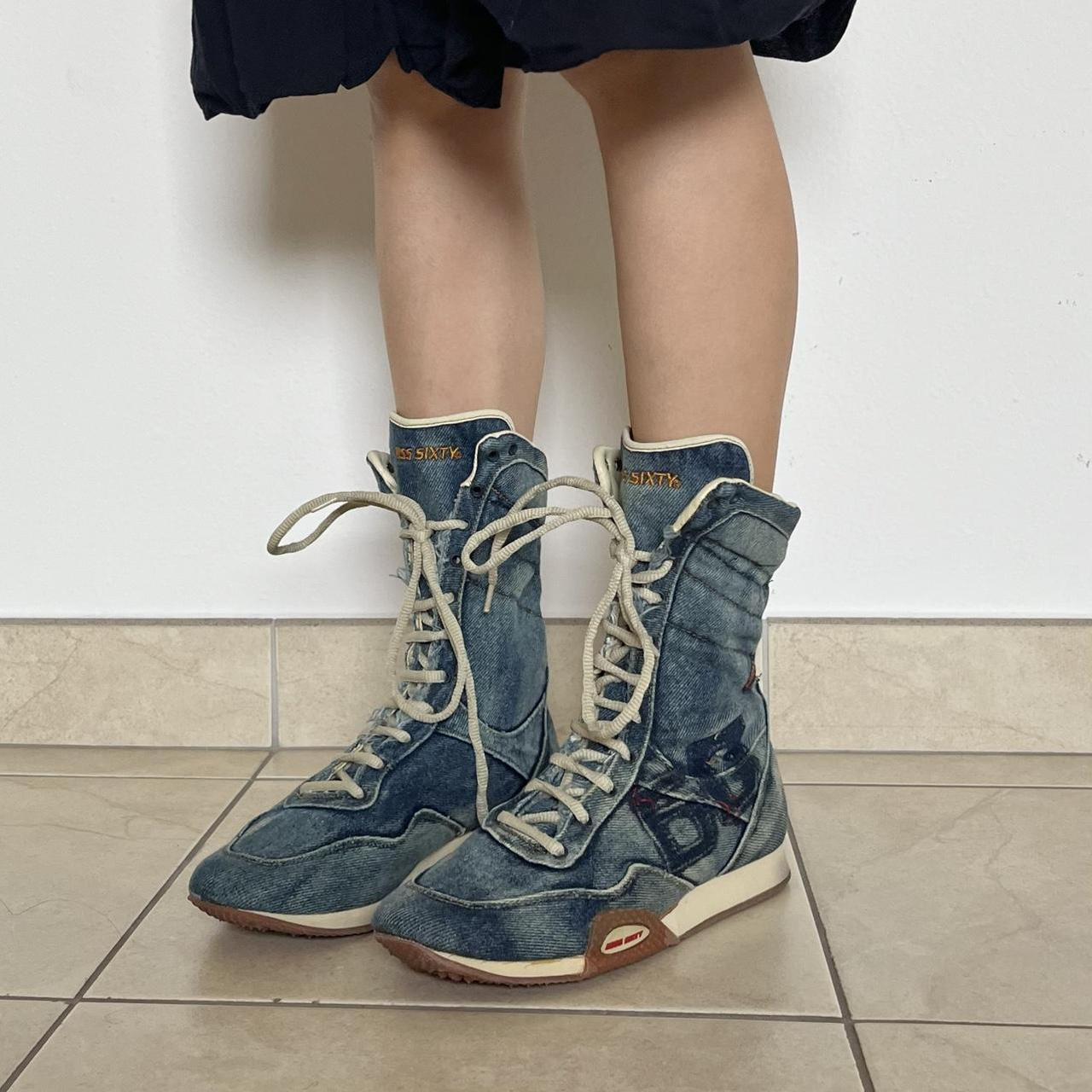 Vintage Miss Sixty lace up boxing boots