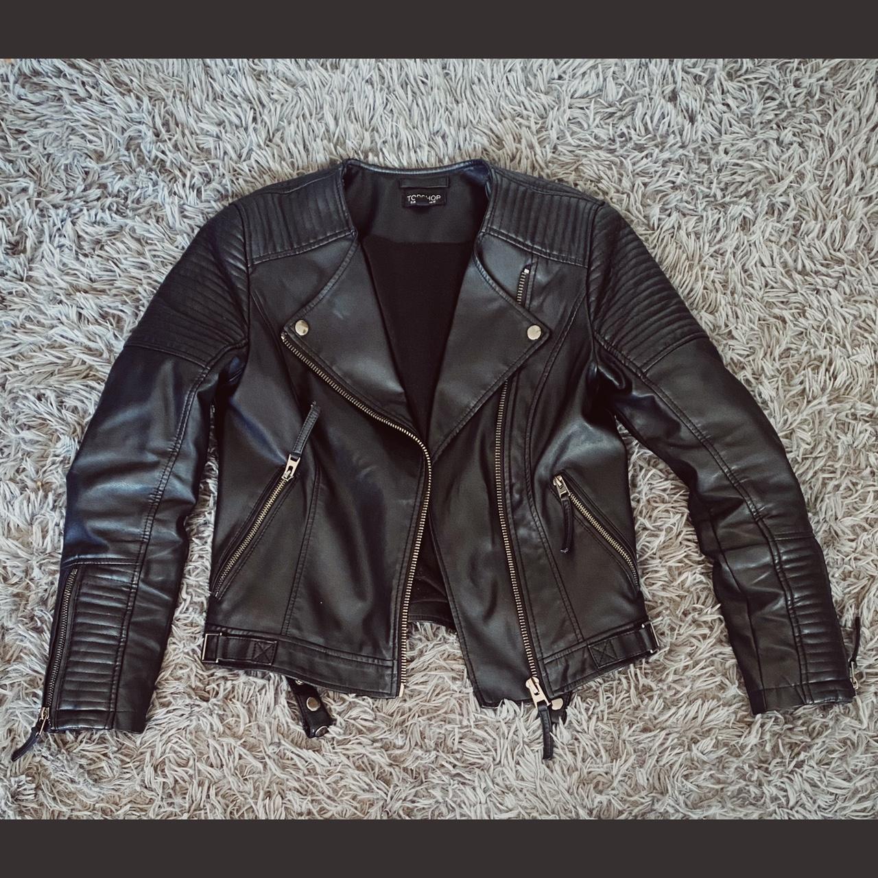 Leather biker hot sale jacket topshop