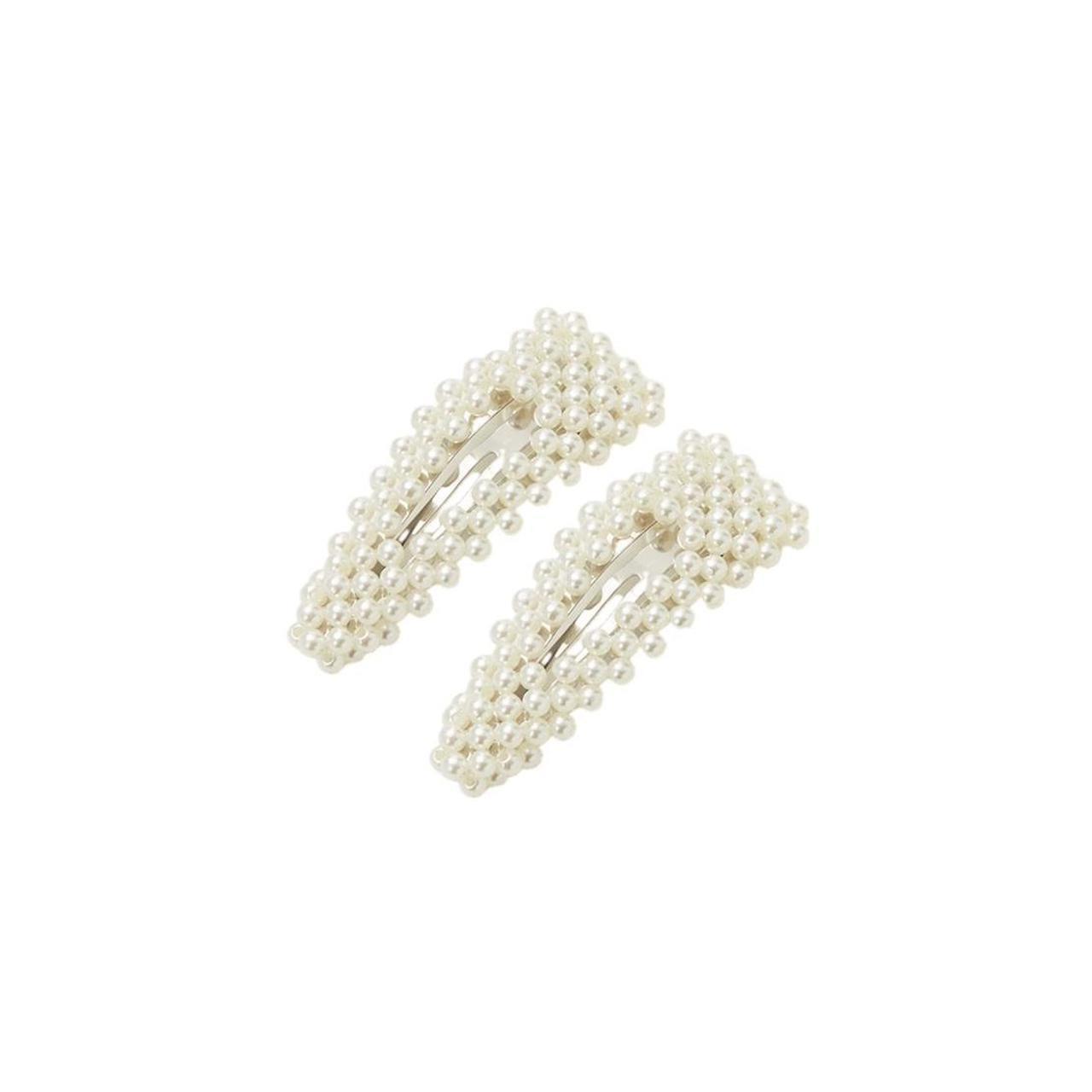 PEARL HAIR CLIP SMALL COGNAC
