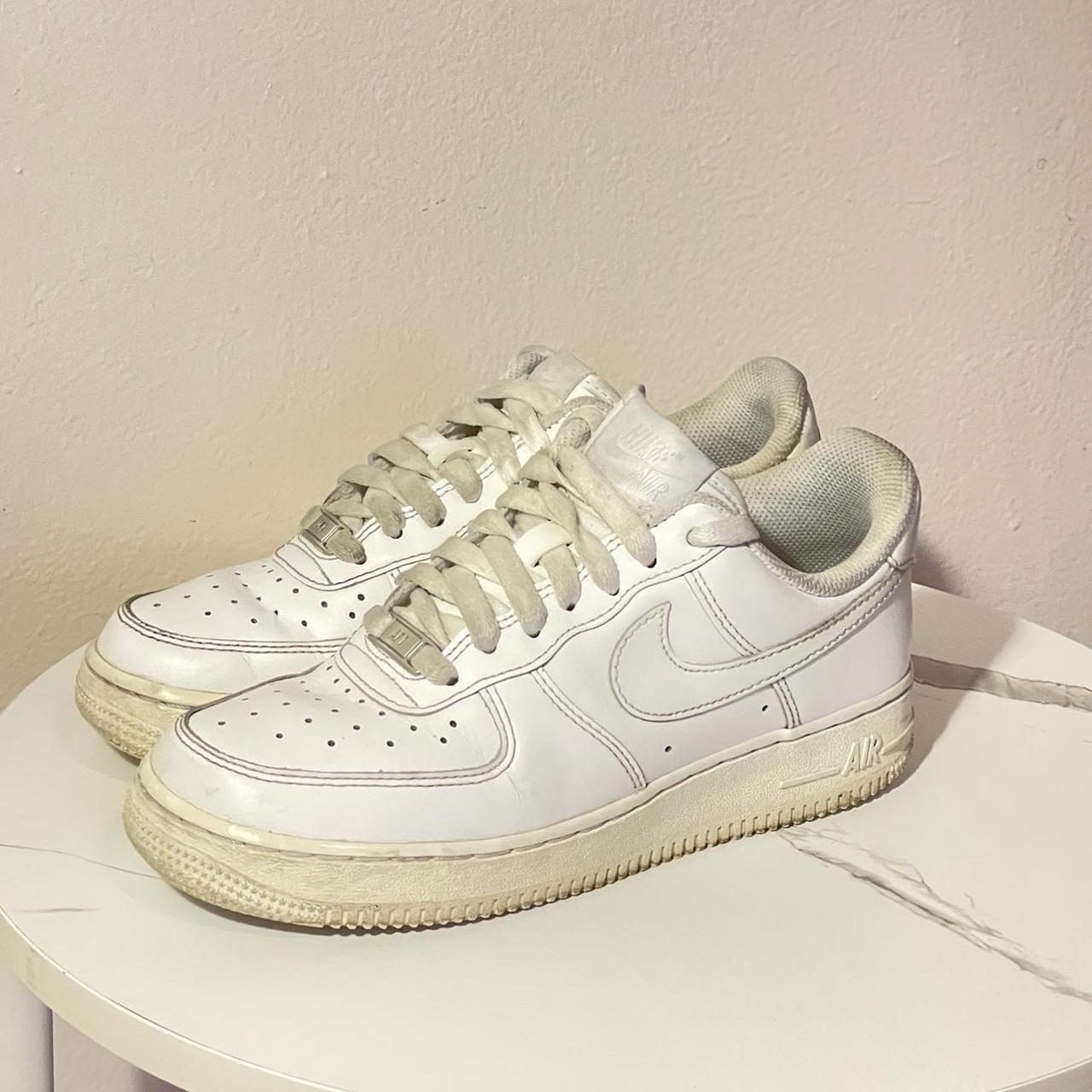 Nike white Air Force 1s size 6.5 white airforce1s. Depop