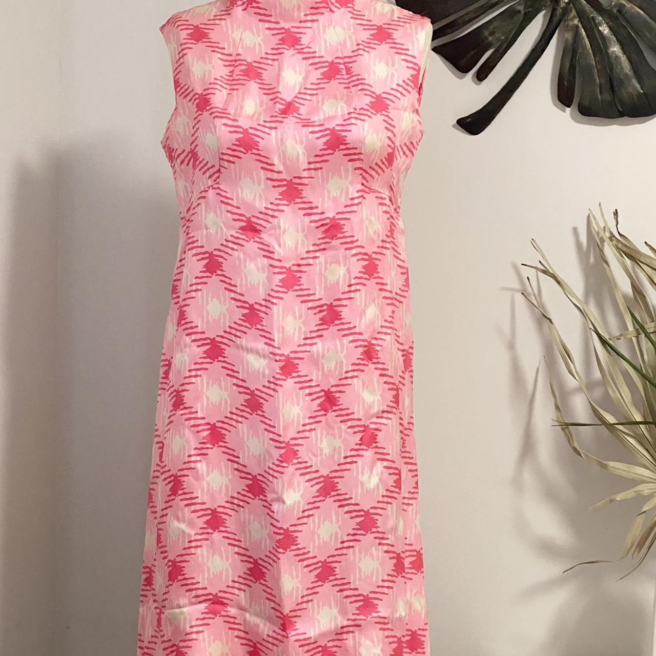 Vintage Pink Mod 1960’s Dress Fun pink geometric... - Depop