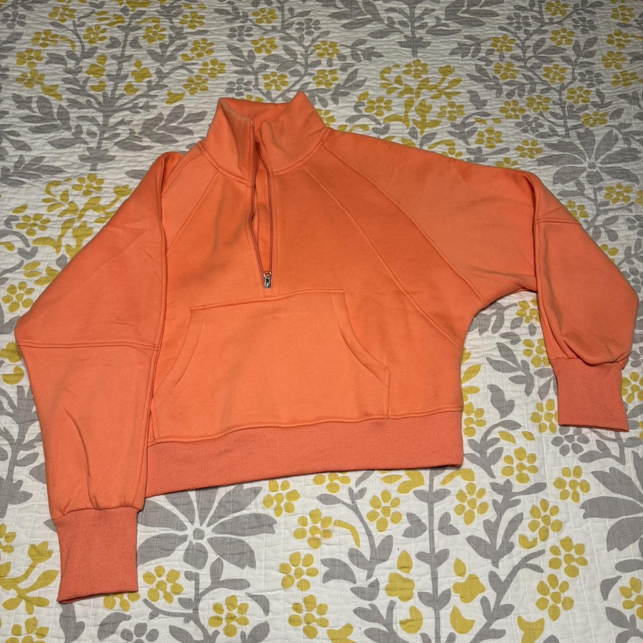 The Fly Boutique Coral/orange Quarter zip Scuba dupe... - Depop