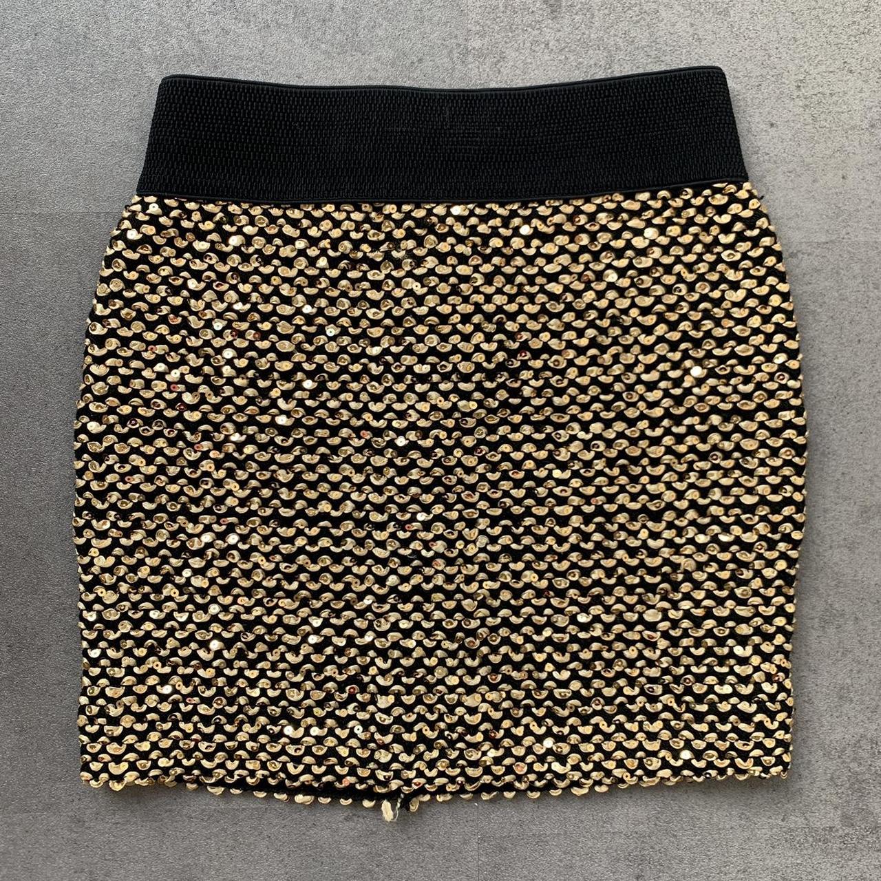 Gold sequin mini skirt 💋 Low rise Super... - Depop