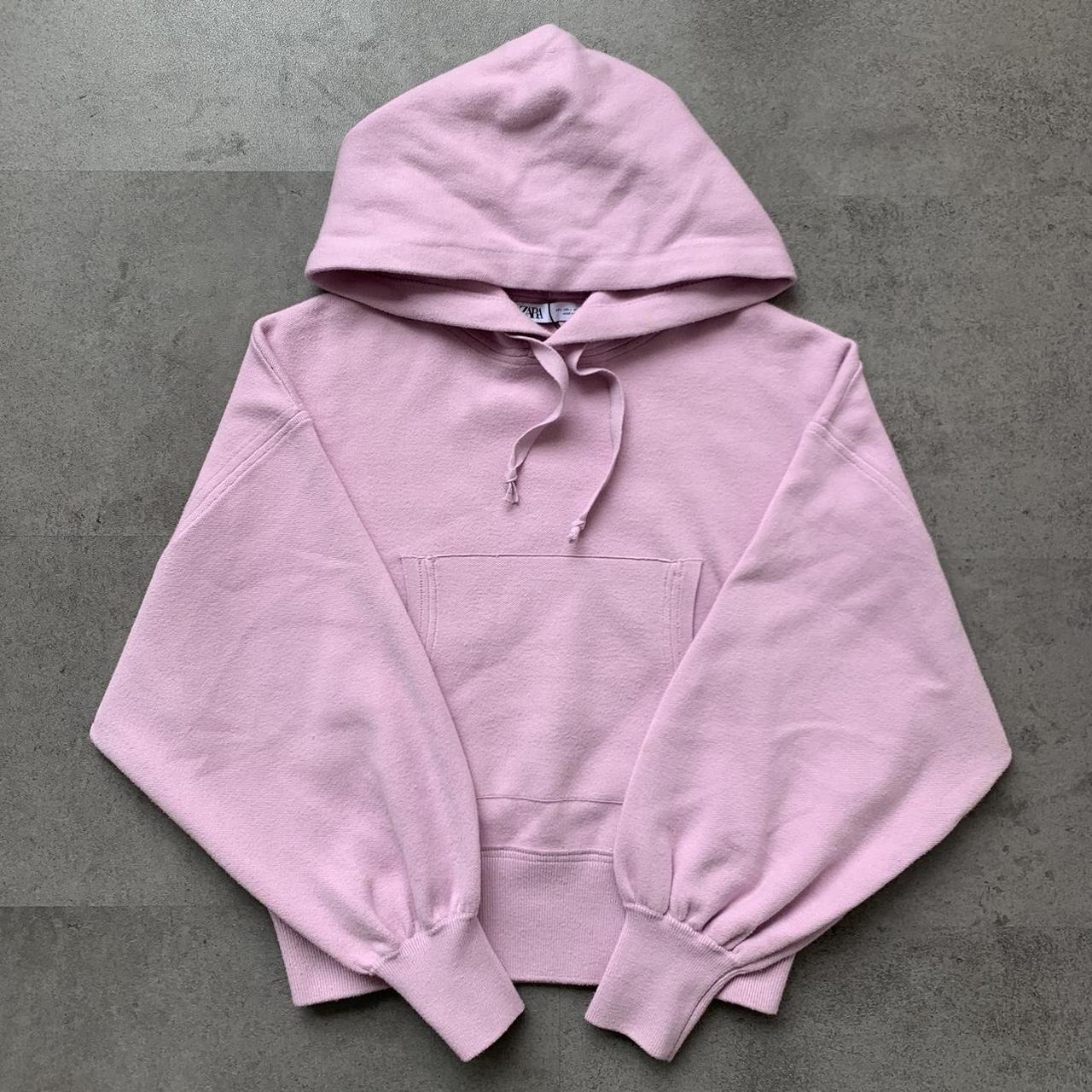 Zara lilac cropped hoodie Baggy fit Size