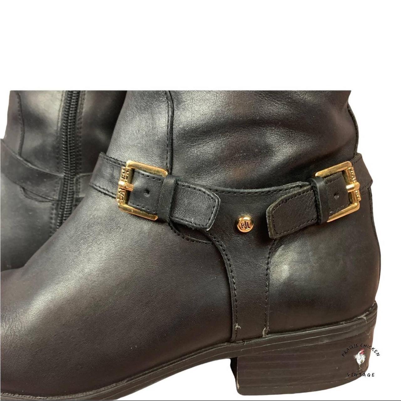 ralph lauren black leather trainers