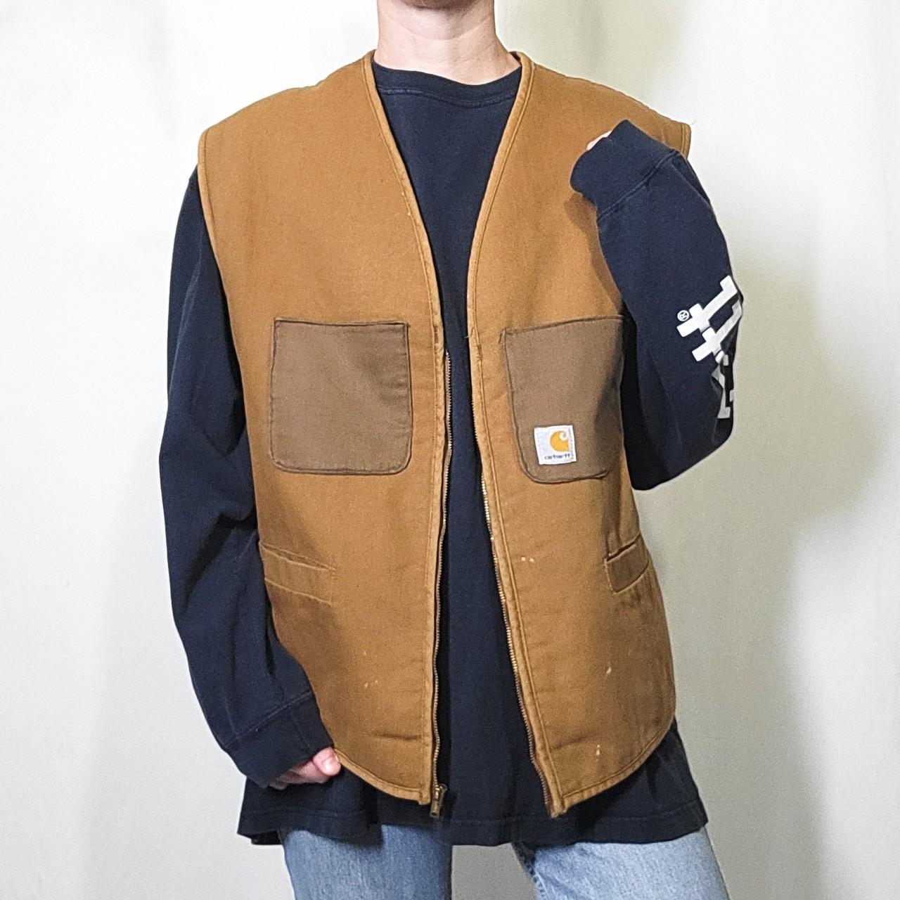 Vintage 80's Carhartt Tan Duck Canvas Sherpa Lined...