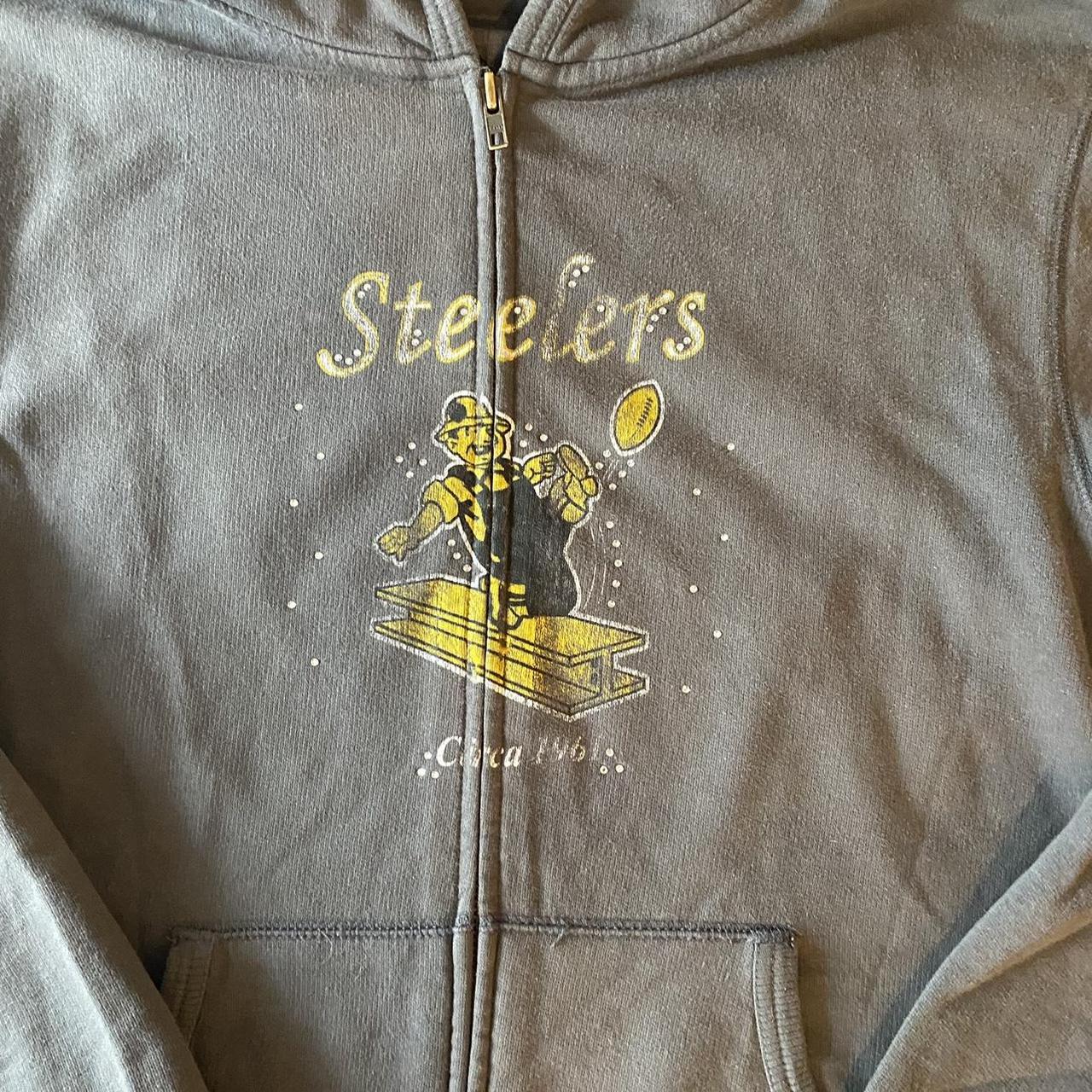 Vintage Steelers football bedazzled zip up, 