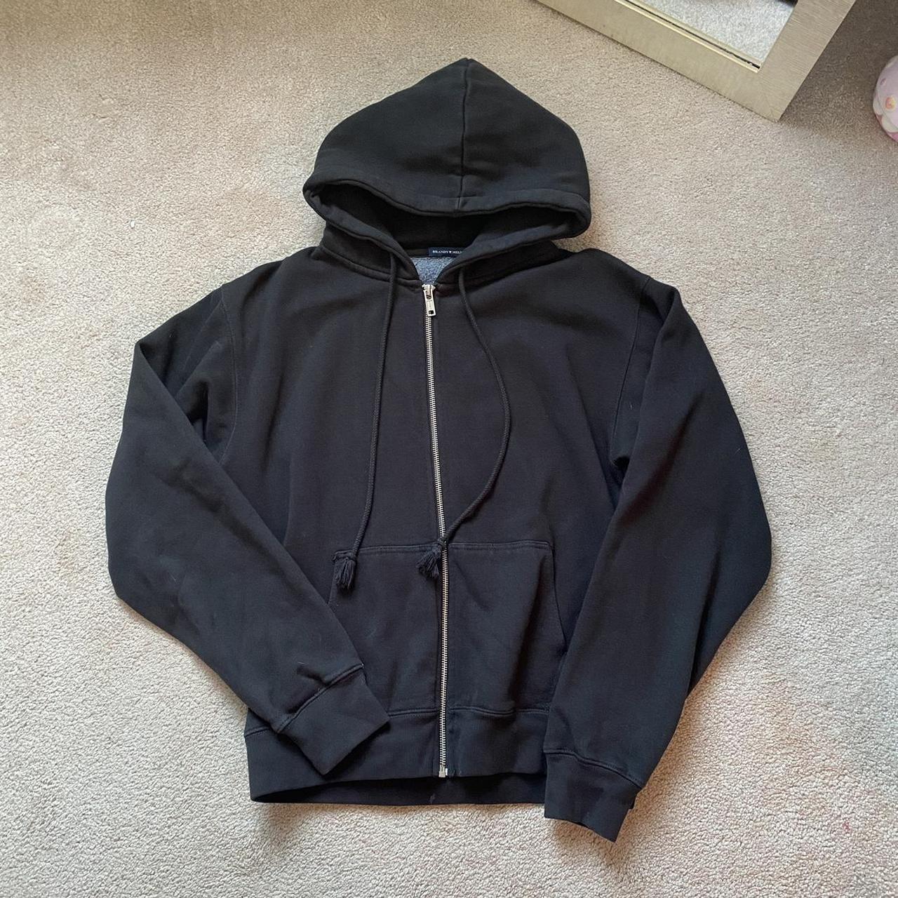 Brandy melville Black christy hoodie -The regular... - Depop