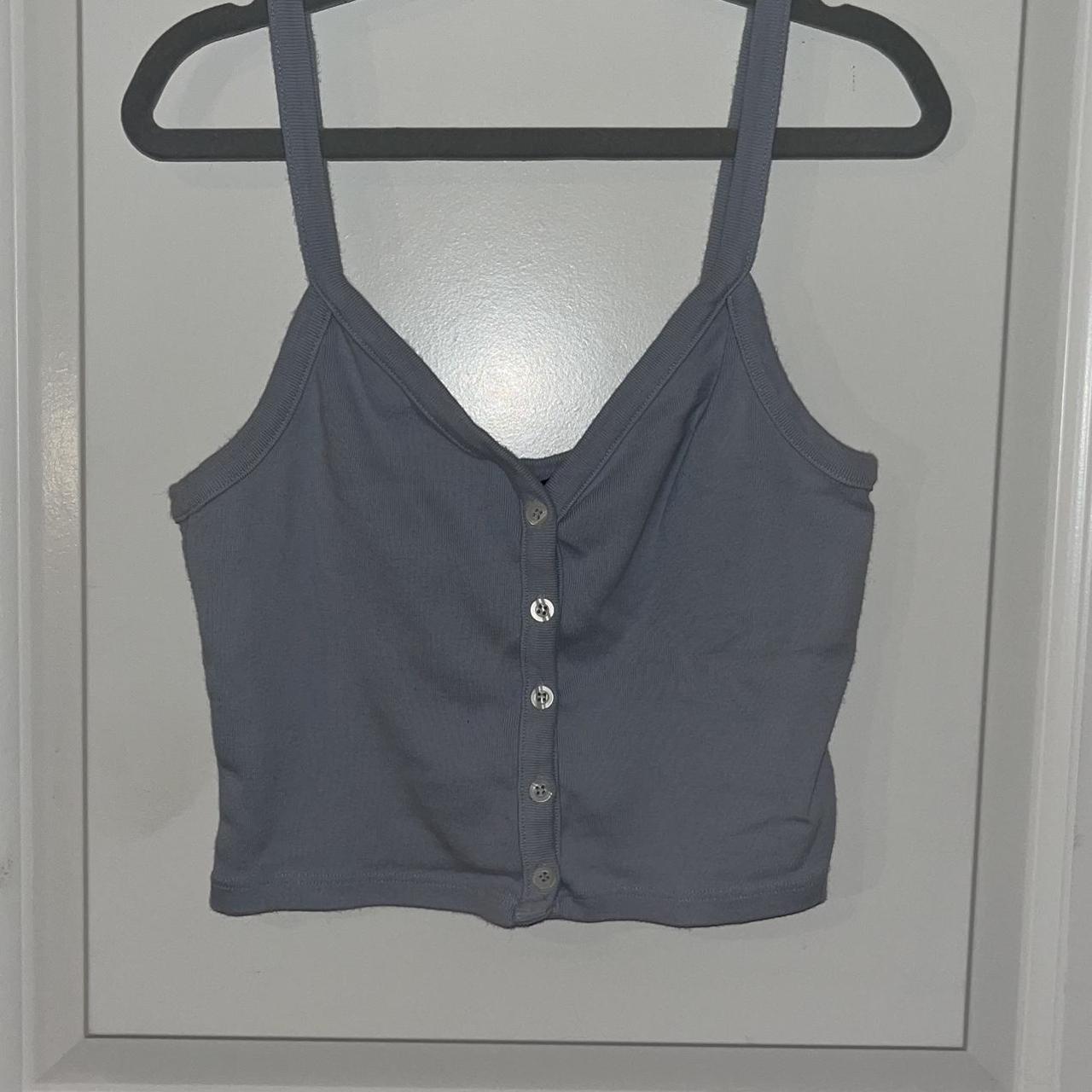 brandy melville tank tops one blue, one black - Depop