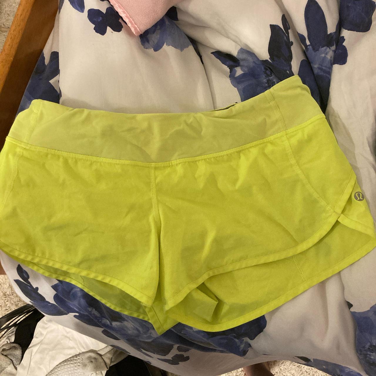 Lululemon bright neon yellow green shorts. These are. Depop