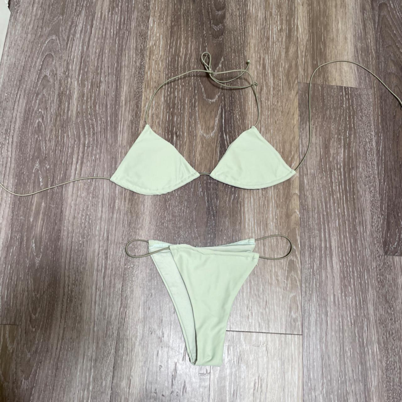 Princess Polly Women's Green and White Bikinisandtankinisets Depop