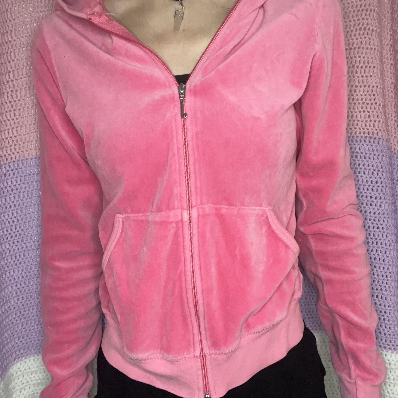 bubblegum pink velour juicy couture zip up size... - Depop