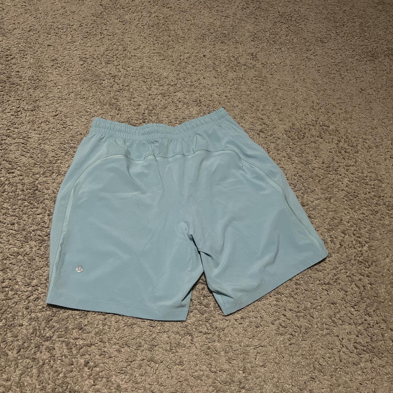 Medium Lululemon Men’s Teal Shorts only worn once - Depop
