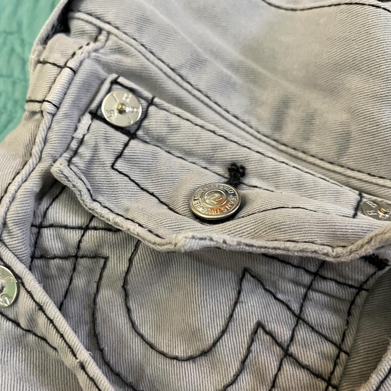 Y2K Grey True Religions tiny stain on the front... - Depop