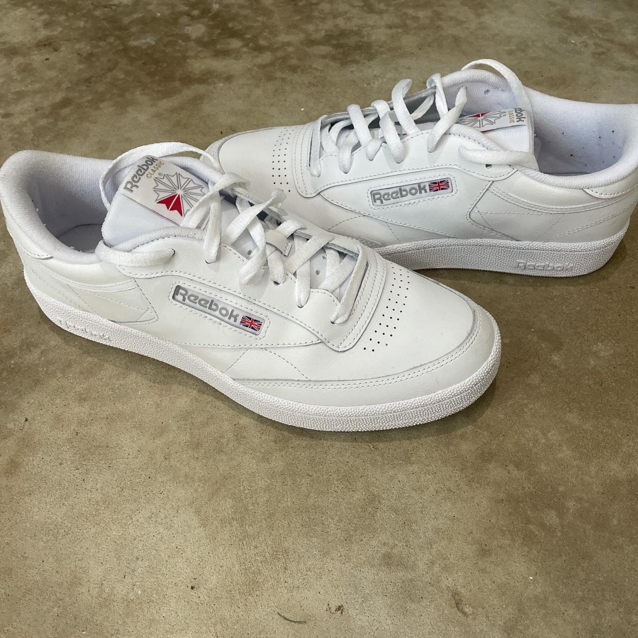 white and grey reebok classics