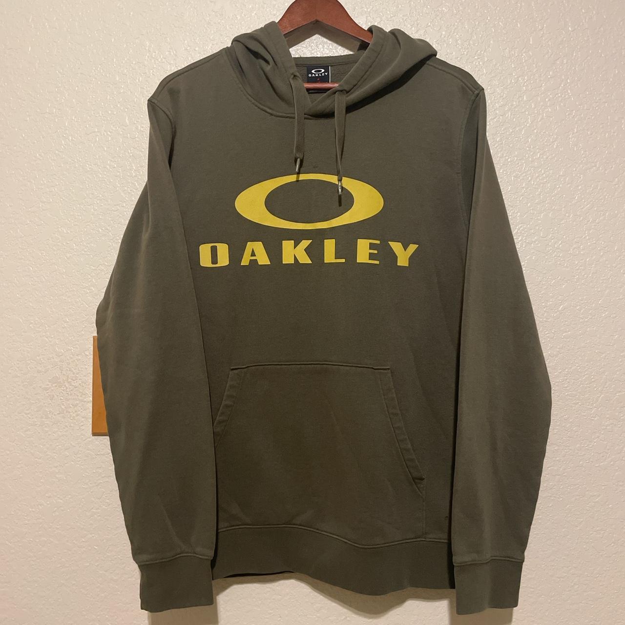 Oakley Men's Hoodie - Khaki/Green - L – Vintage Oakley Hoodie y2k Olive Green Men's …