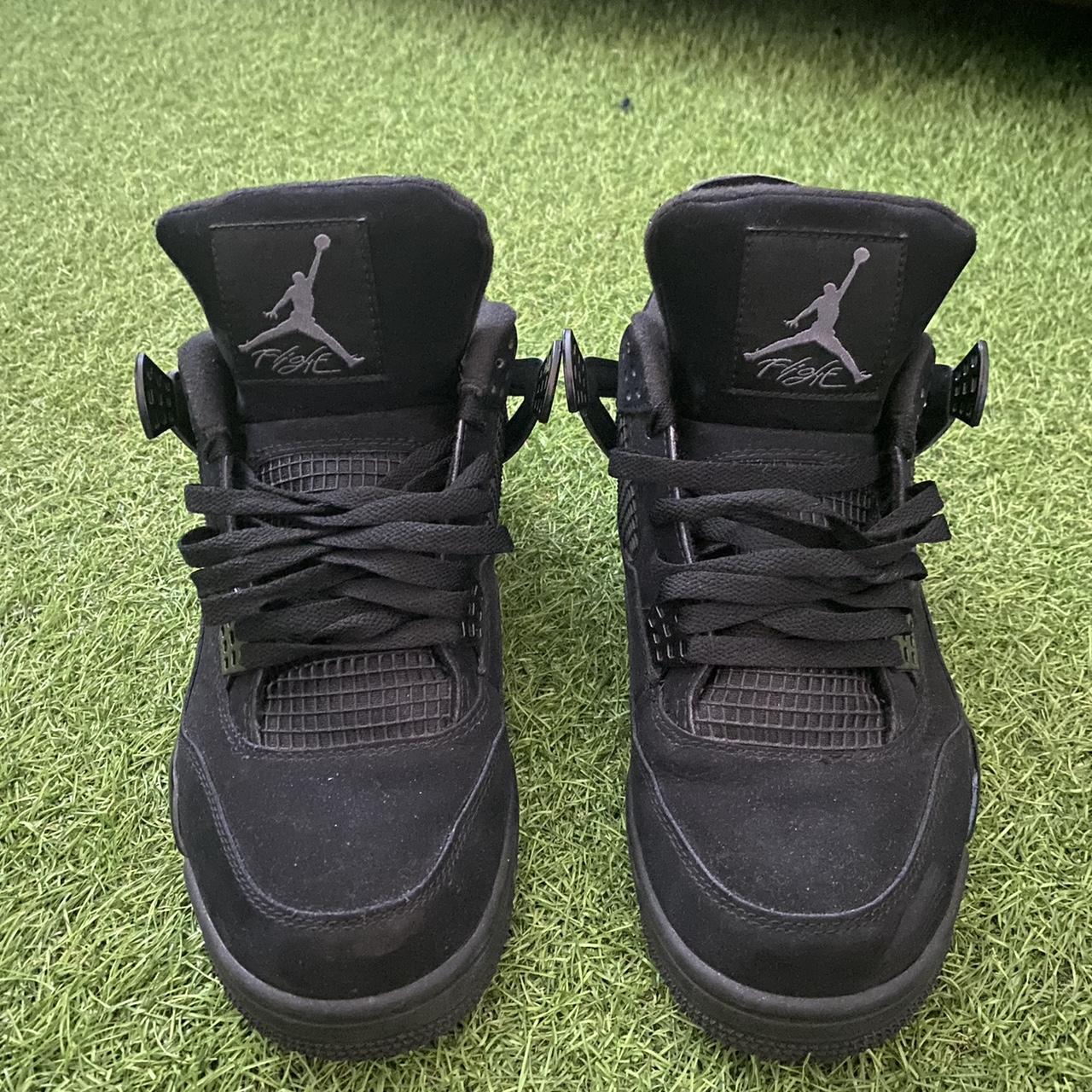 Jordan 4 black cats Size 9.5 Used but in very good - Depop