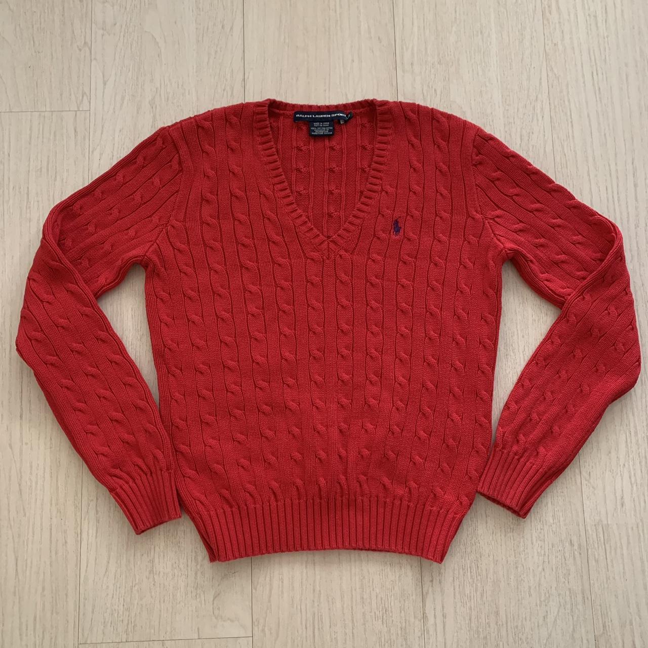 Early 2000s y2k iconic cotton cable knit v-neck long...