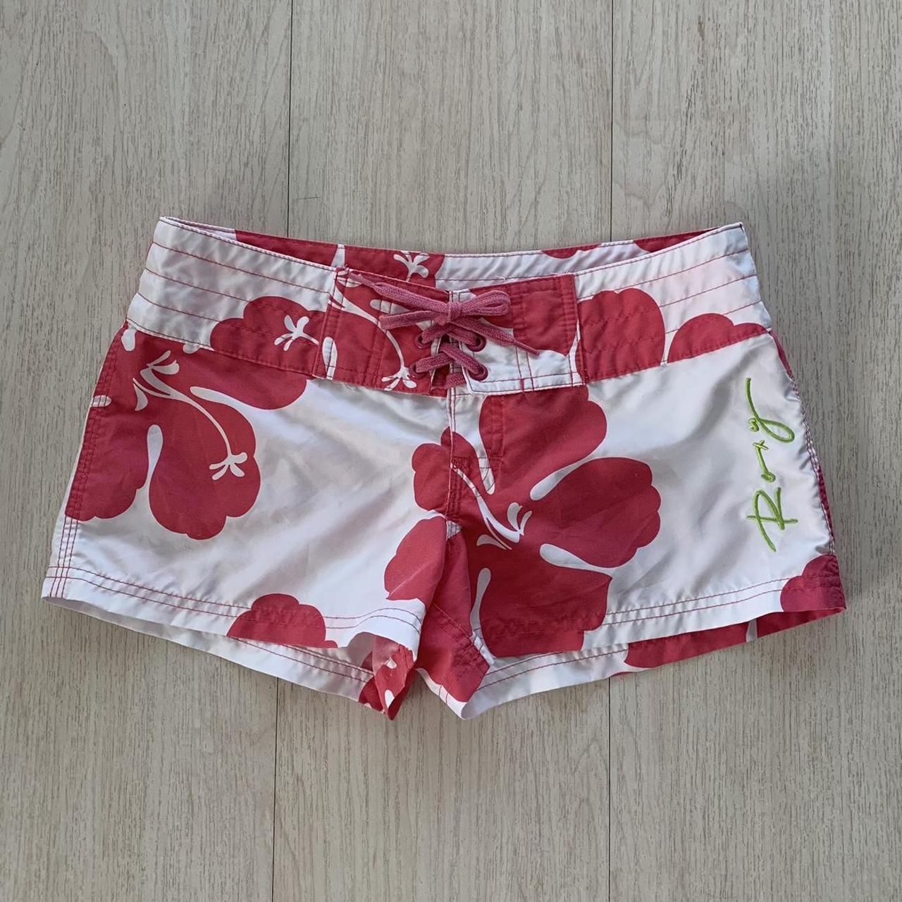 Roxy Women's Pink Swimbriefsshorts Depop