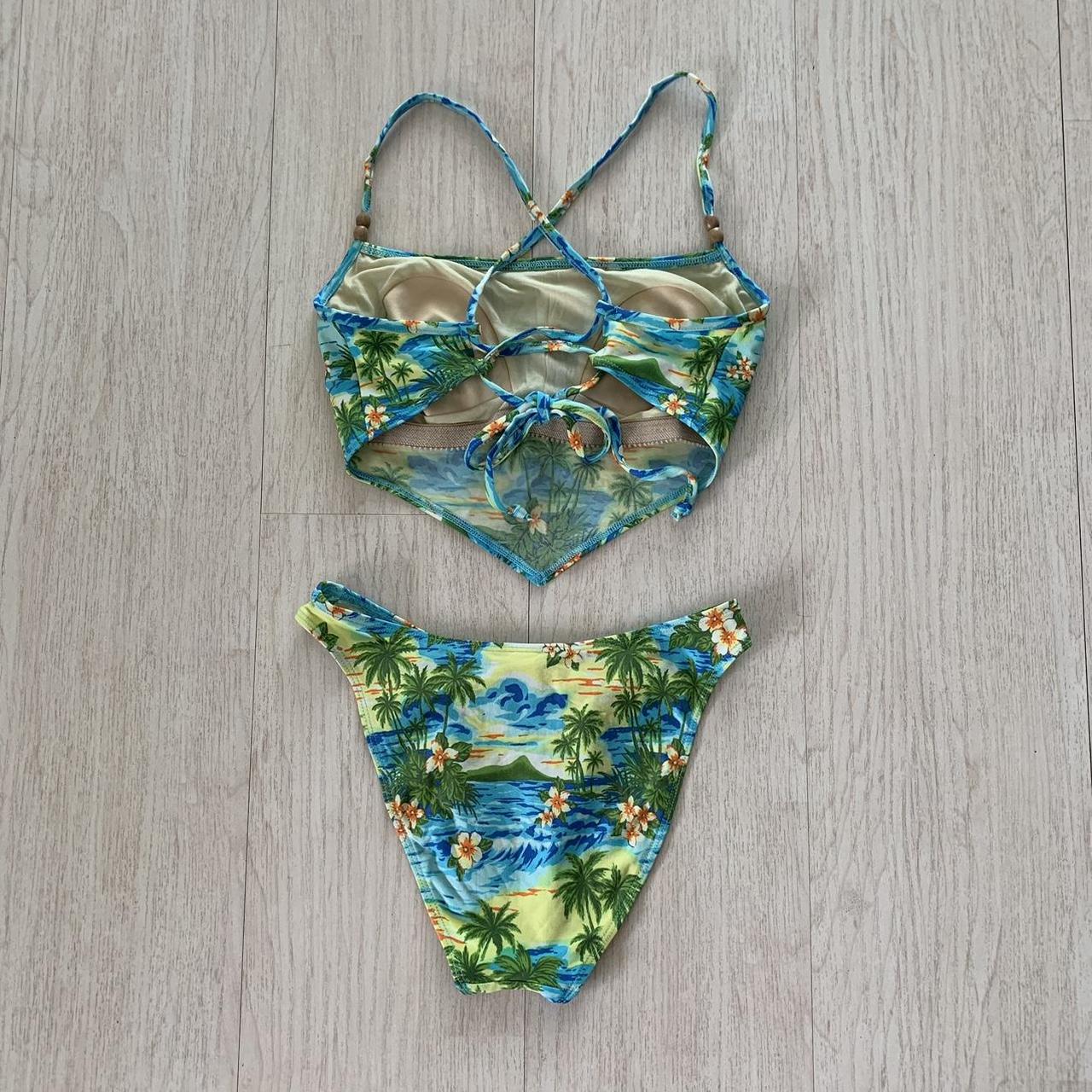 Late 90s, early 2000s era tropical bikini set by... - Depop