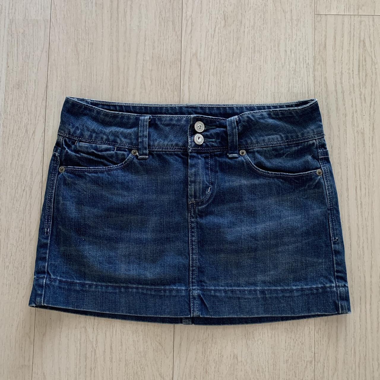 Early 2000s y2k American Eagle low rise denim mini... - Depop