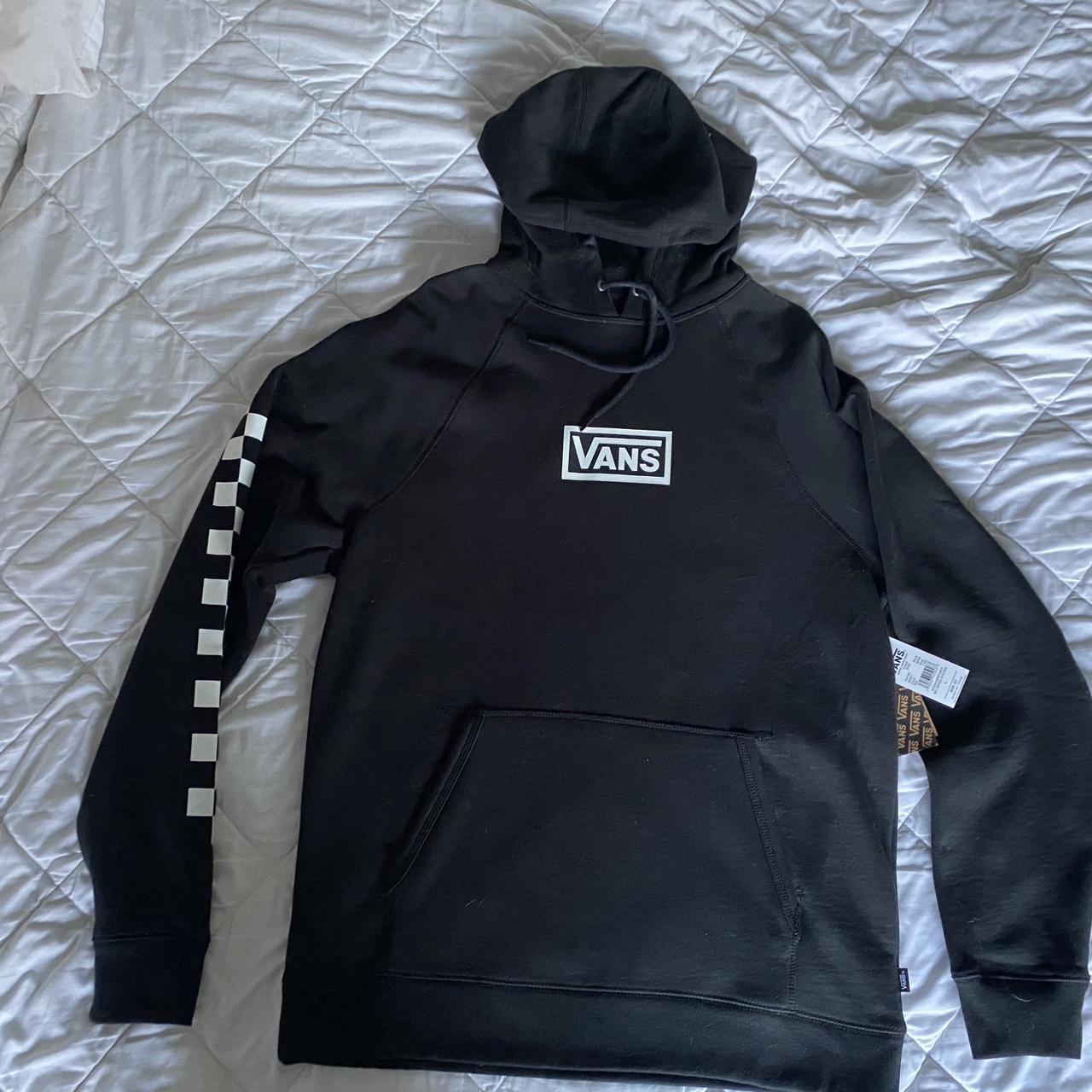 Black checkered vans hoodie best sale