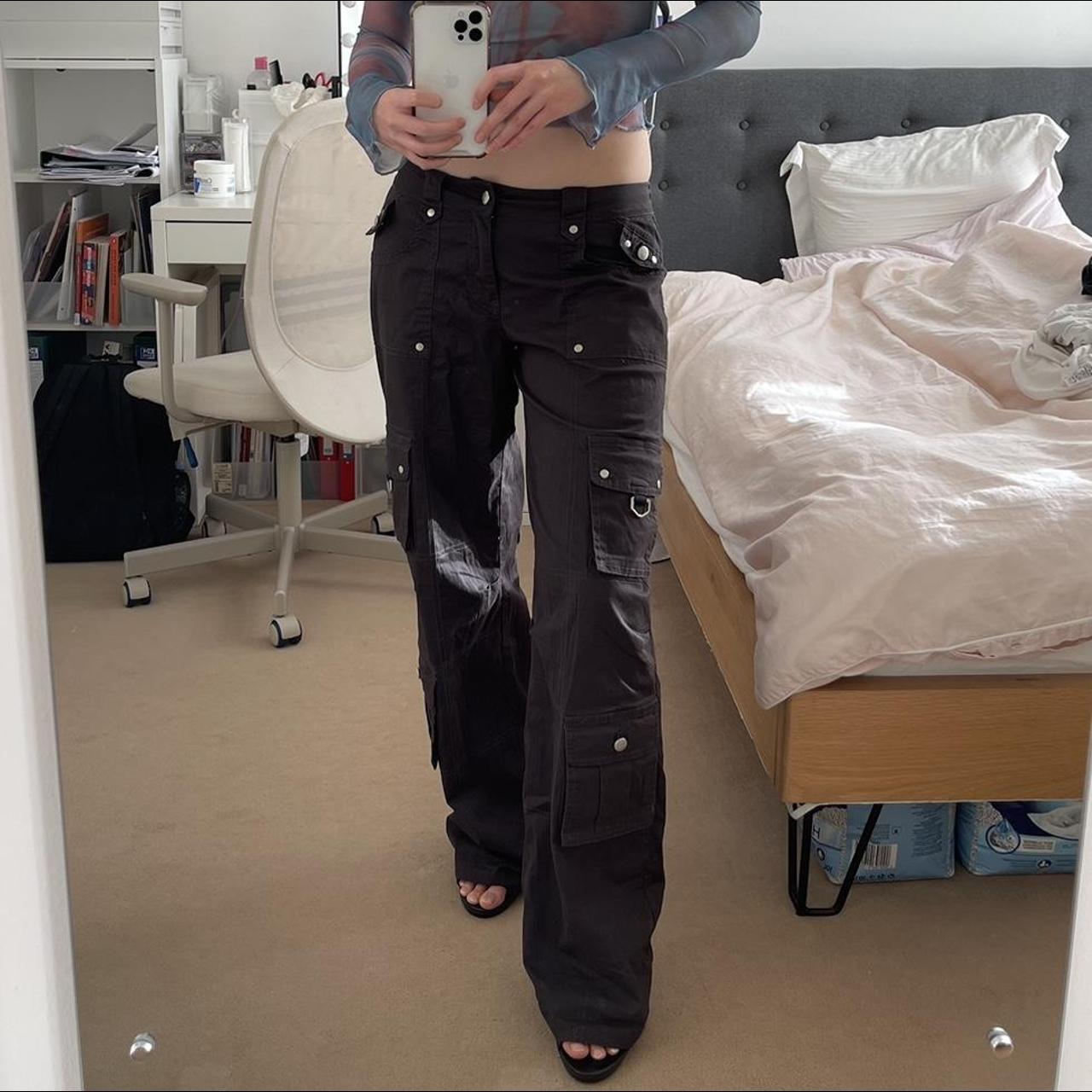 Iamgia jayda cargo pants/trousers in charcoal... Depop