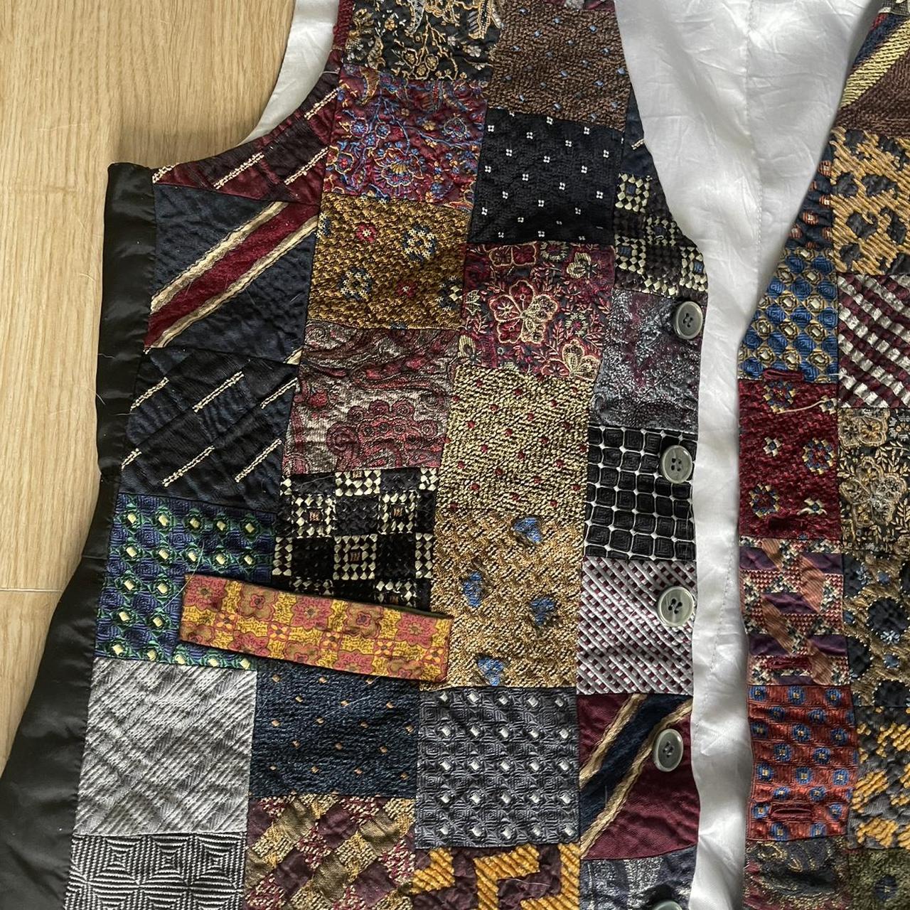 Men's Vest - Multi - M – Multicoloured patchwork … - image 2