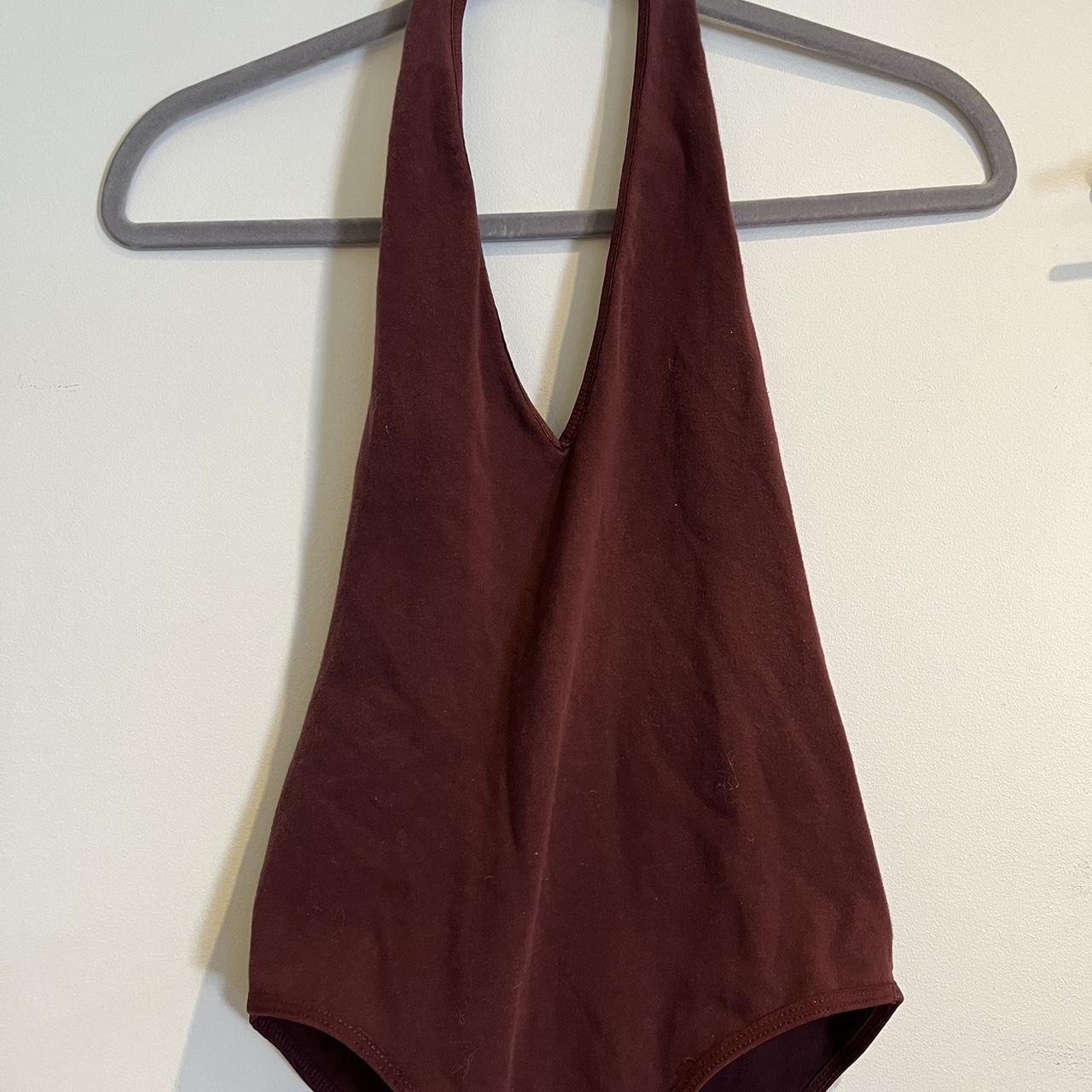 American Apparel maroon bodysuit best fit M... Depop