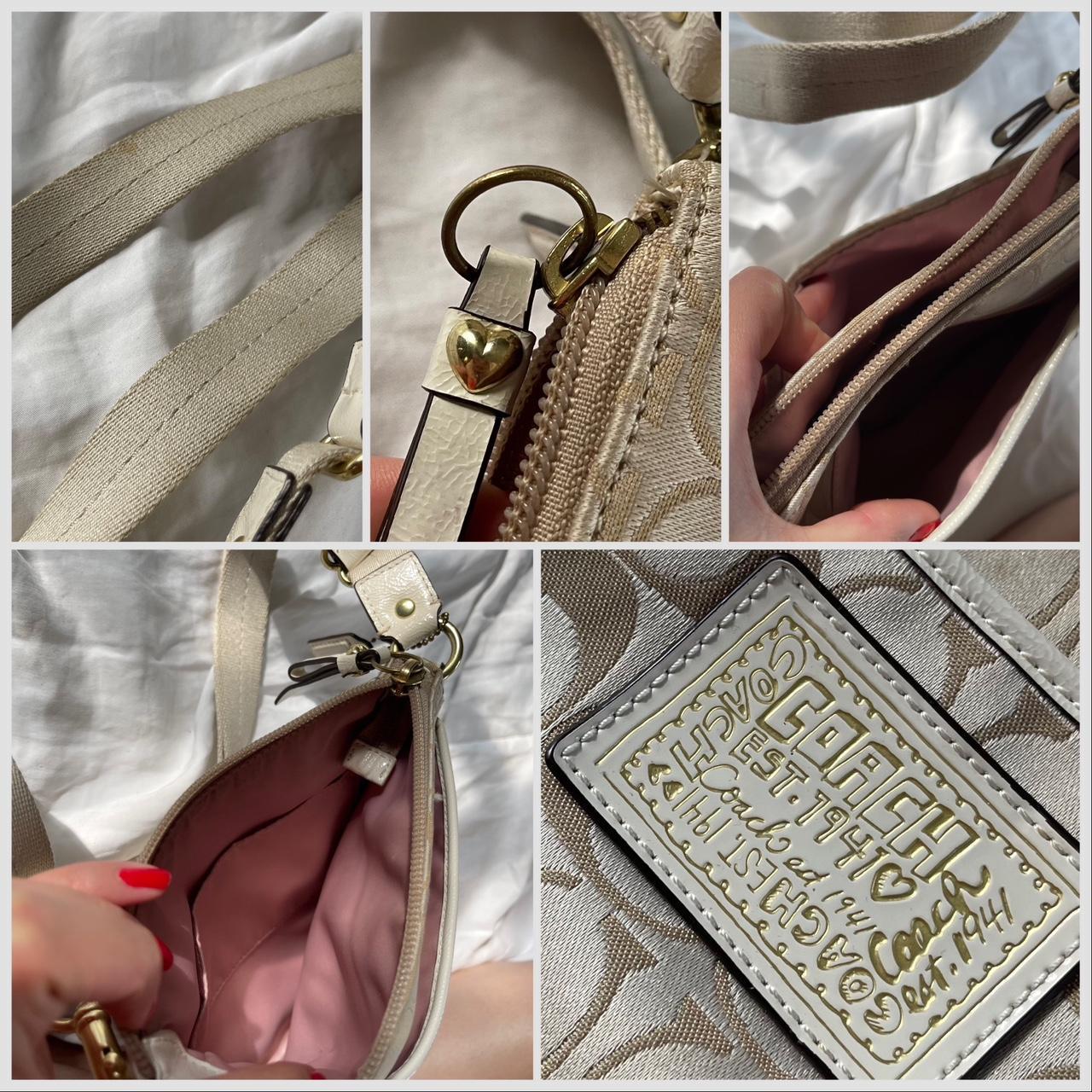 Coach Women's Purse Gold and Beige