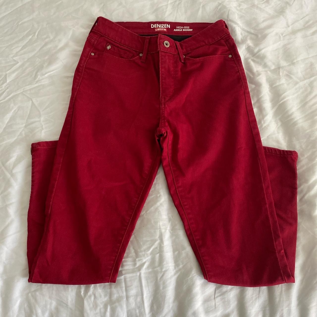 Red Levi’s high rise skinny jeans Thick material... - Depop