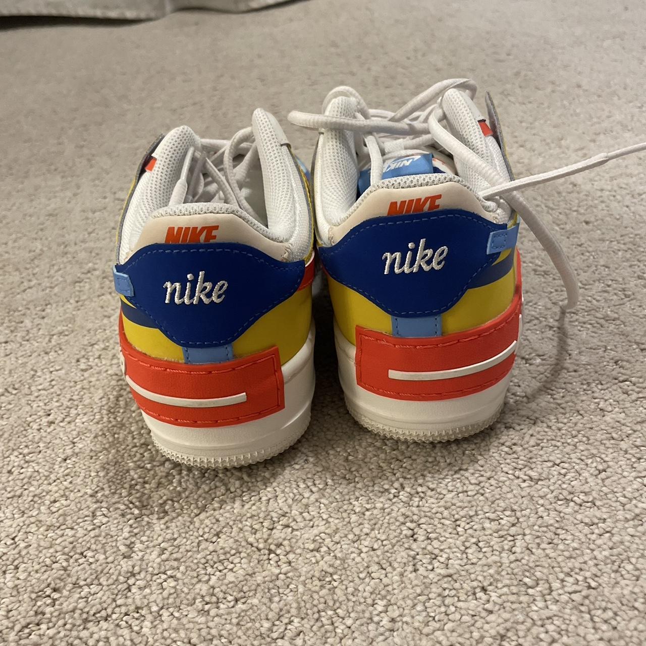 Nike colored air forces! worn once size 8.5... Depop