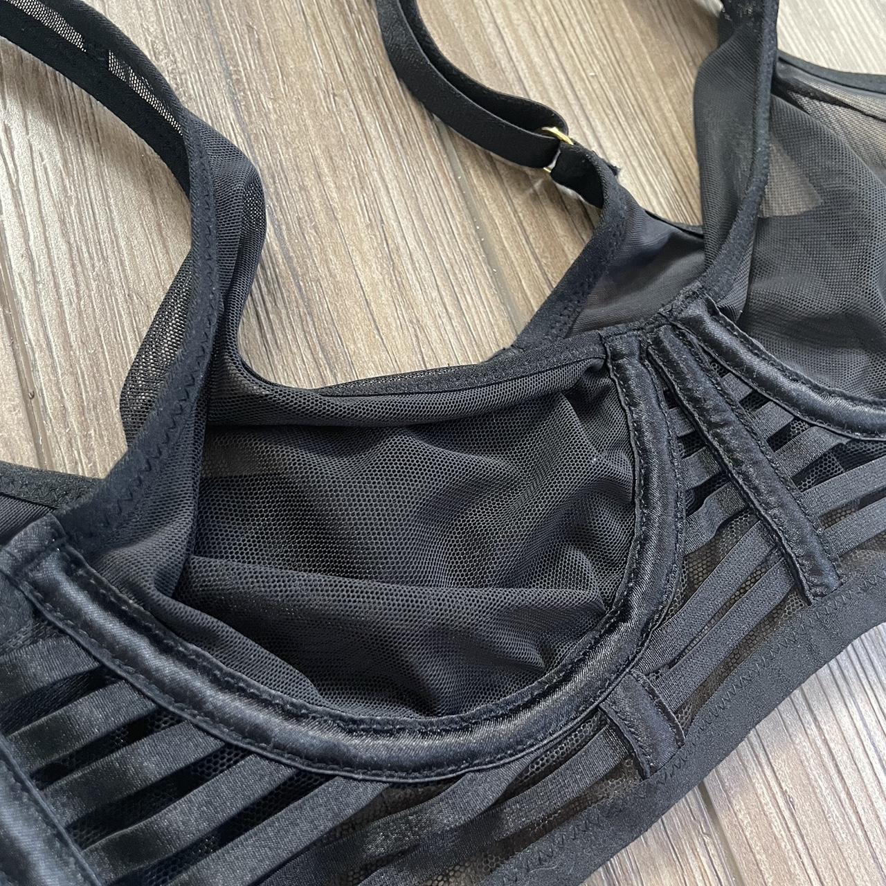 NWOT NEW 42d bra set sexy sheer lingerie black lace - Depop