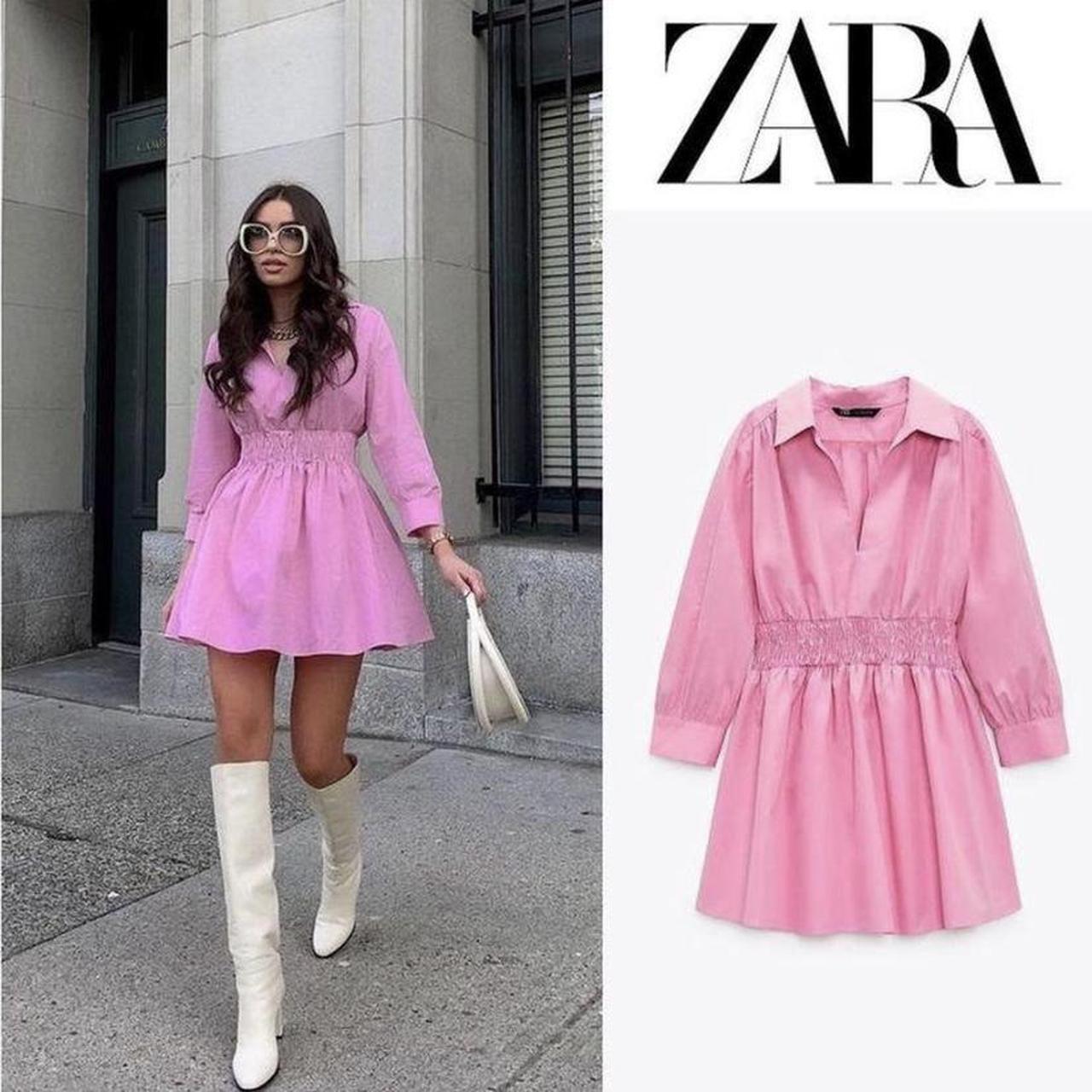 Zara Women's Pink Dress Depop
