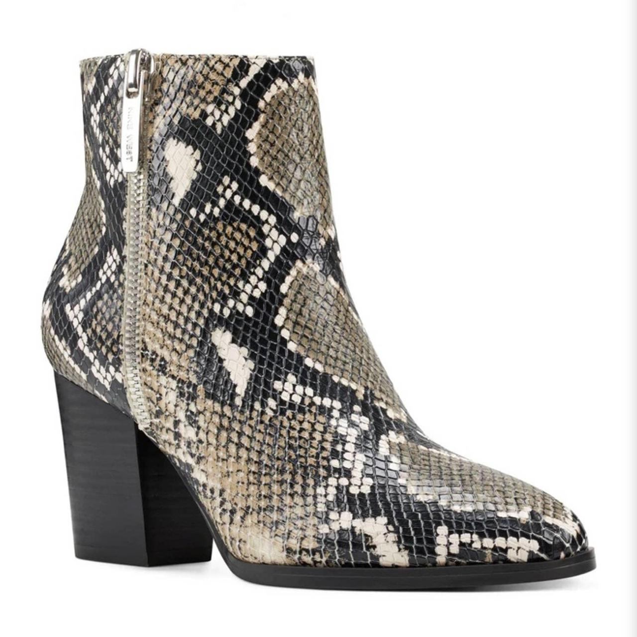 Nine west snake embossed ankle boots sale