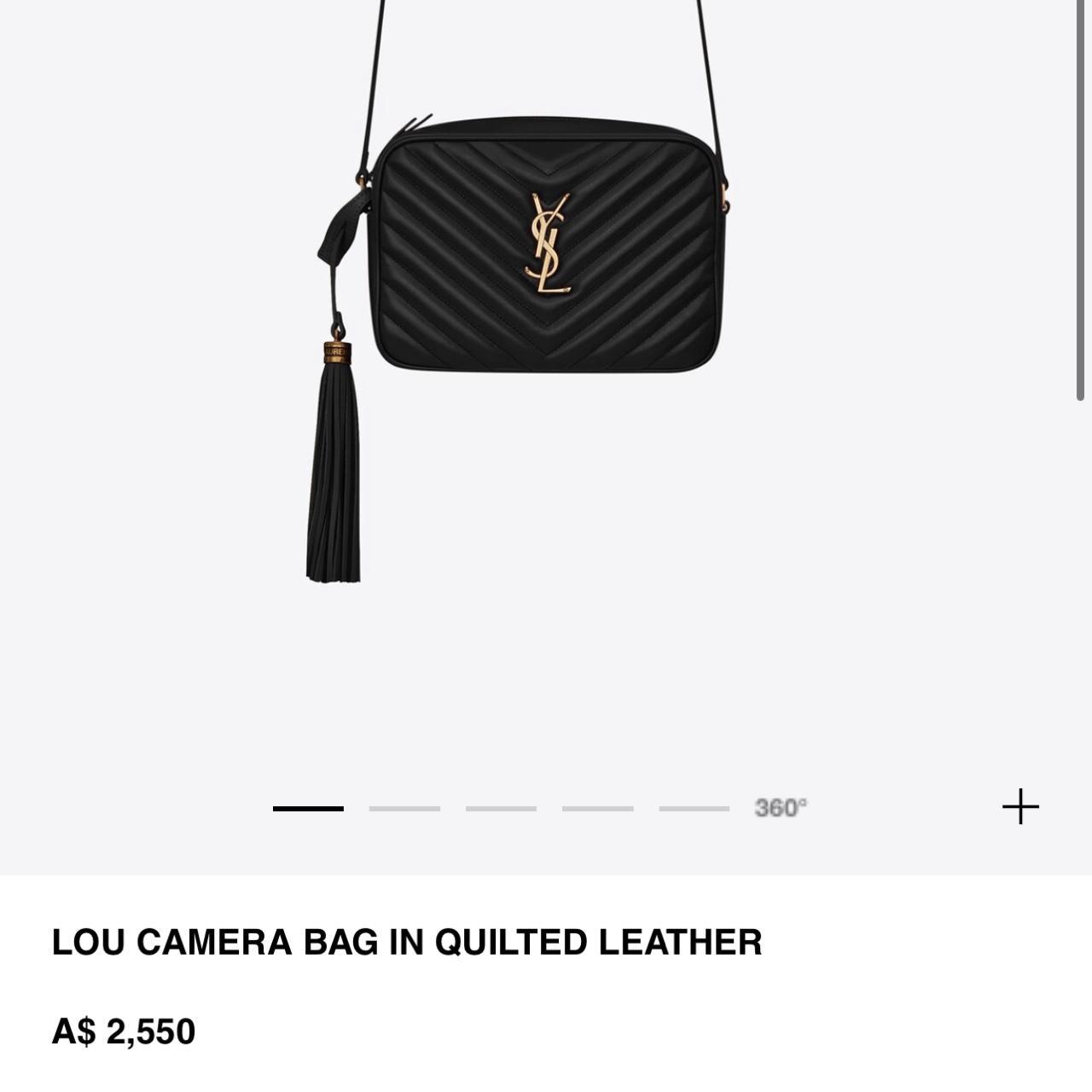 YSL Lou Camera Bag in Quilted Leather, gold... Depop