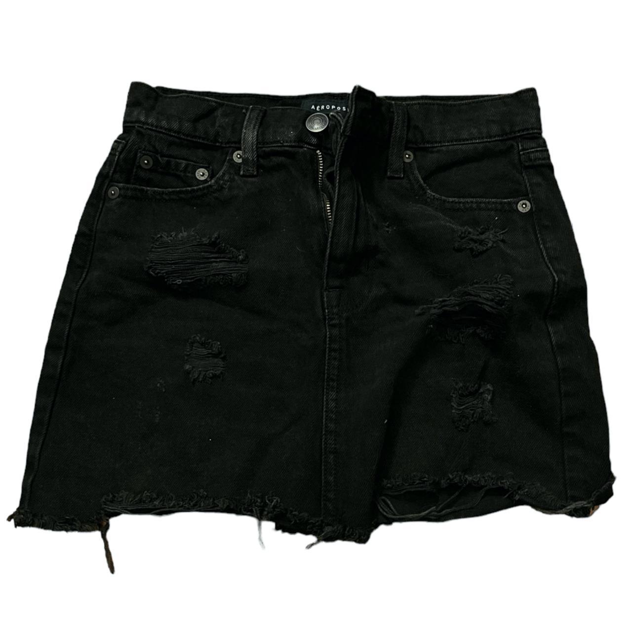 Black jean shop skirt aeropostale