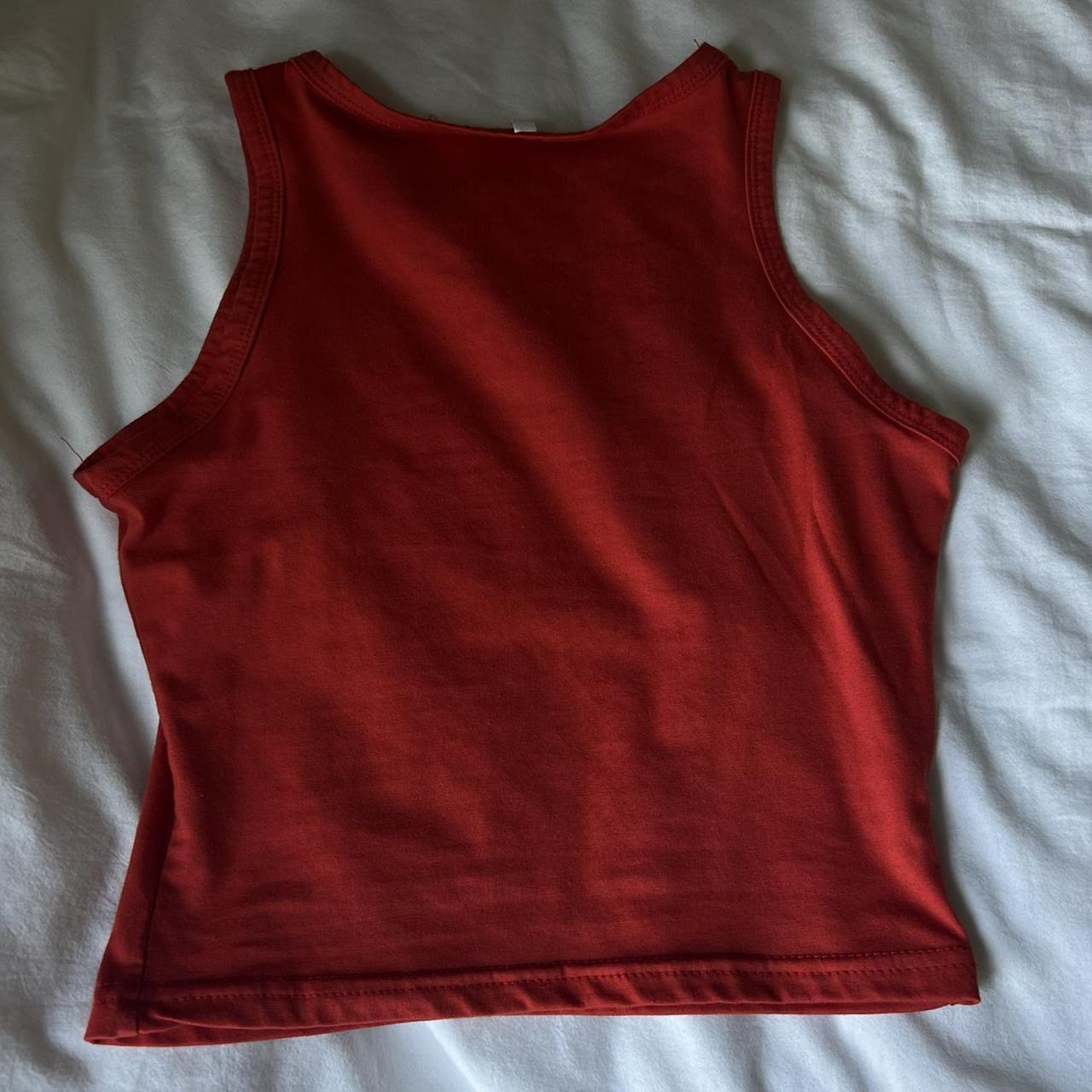 Women's Red and Black Crop-top | Depop