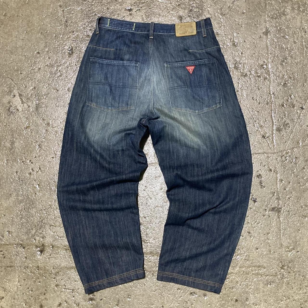 Crazy Vintage Y2K Baggy Guess Jeans Faded Blue Denim... - Depop