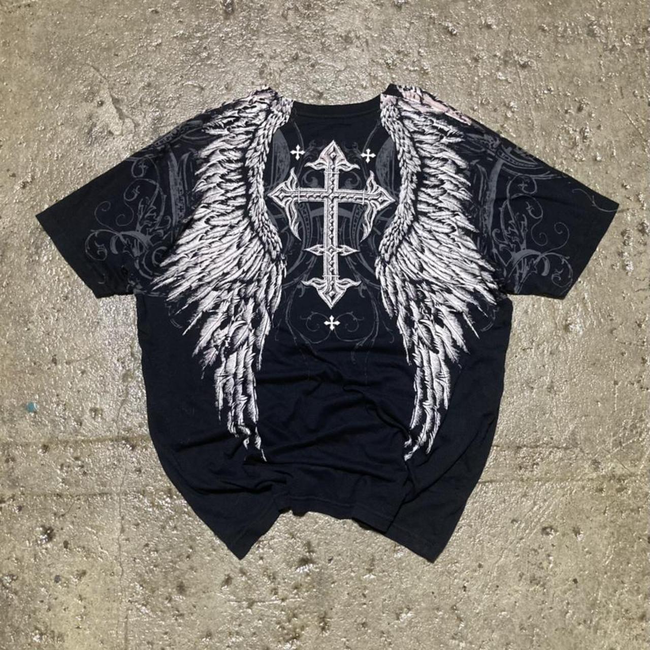 Crazy Vintage Y2K Affliction T-Shirt MMA Elite Cyber... - Depop