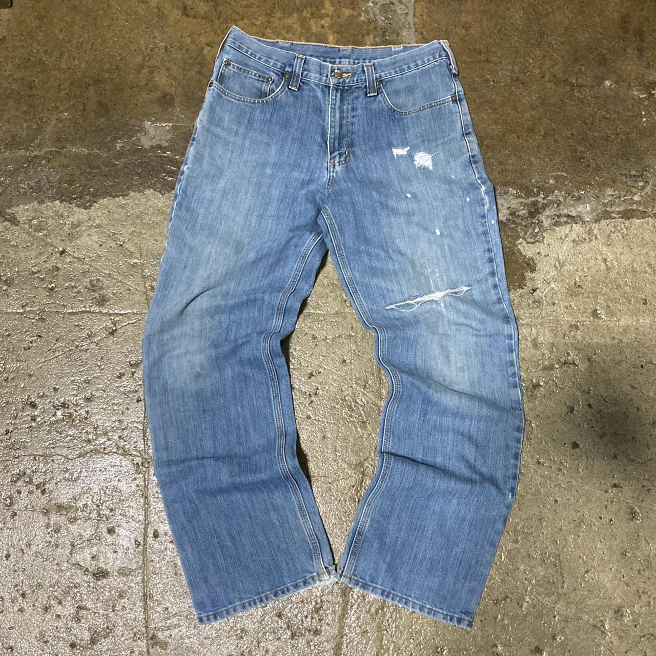 Crazy Vintage Y2K Thrashed Carhartt Jeans Baggy... - Depop